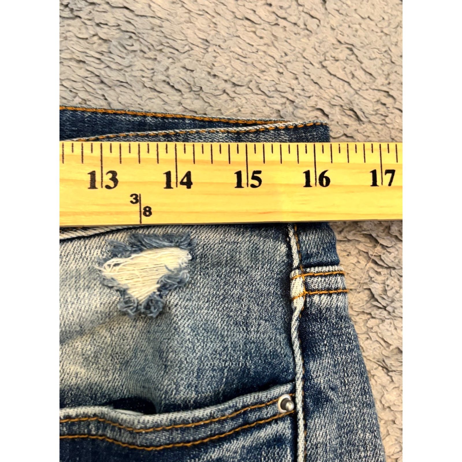MNML MNML Jeans Men’s 30 (32x34) Distressed Ripped Slim Button Fly Zipper Ankle Blue Shirt Size US 30 / EU 46 - 3 Thumbnail