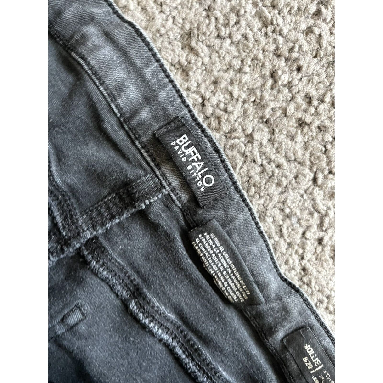 Buffalo David Bitton BUFFALO Women Skinny Pants Black Solid 8/29 8 Stretch Logo Zipper Vintage No Size ONE SIZE - 6 Thumbnail