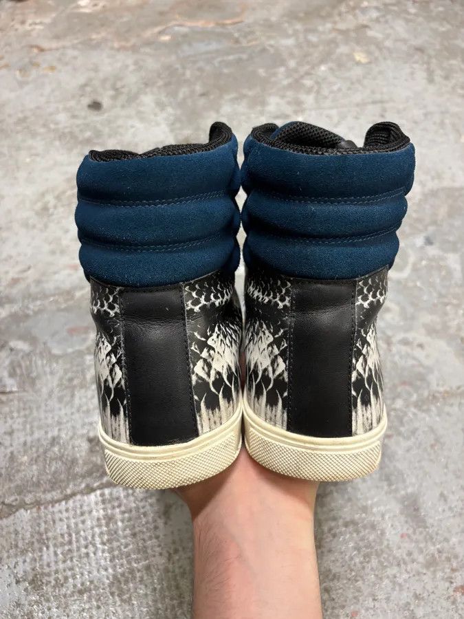Designer × Just Cavalli × Vintage Cavalli Snakeskin Effect Blue & Black High Sneakers Size US 9 / EU 42 - 7 Thumbnail