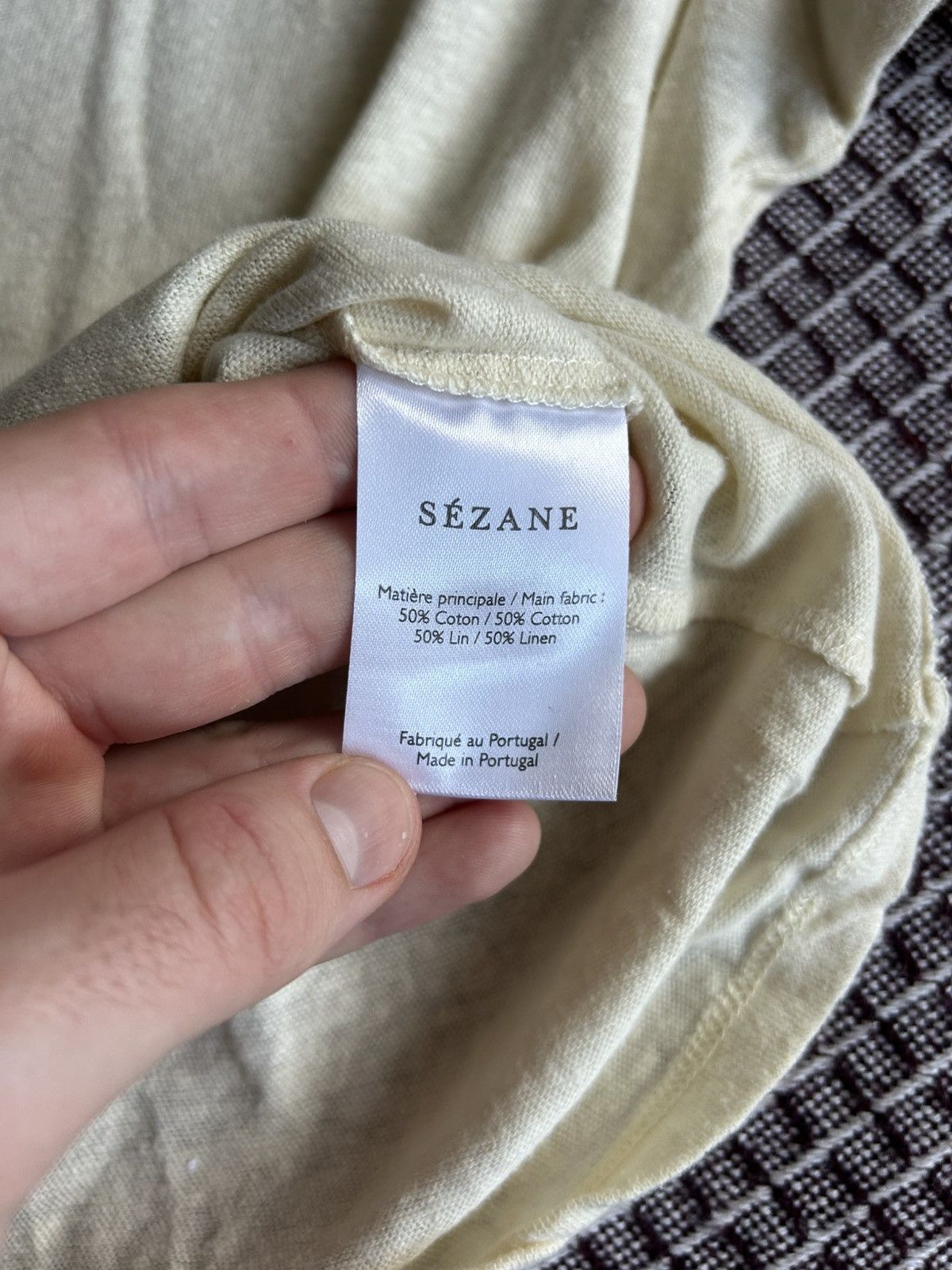 Sezane Sézane Women Linen T-shirt Solid Style Basic Size Small Size S / US 4 / IT 40 - 5 Thumbnail