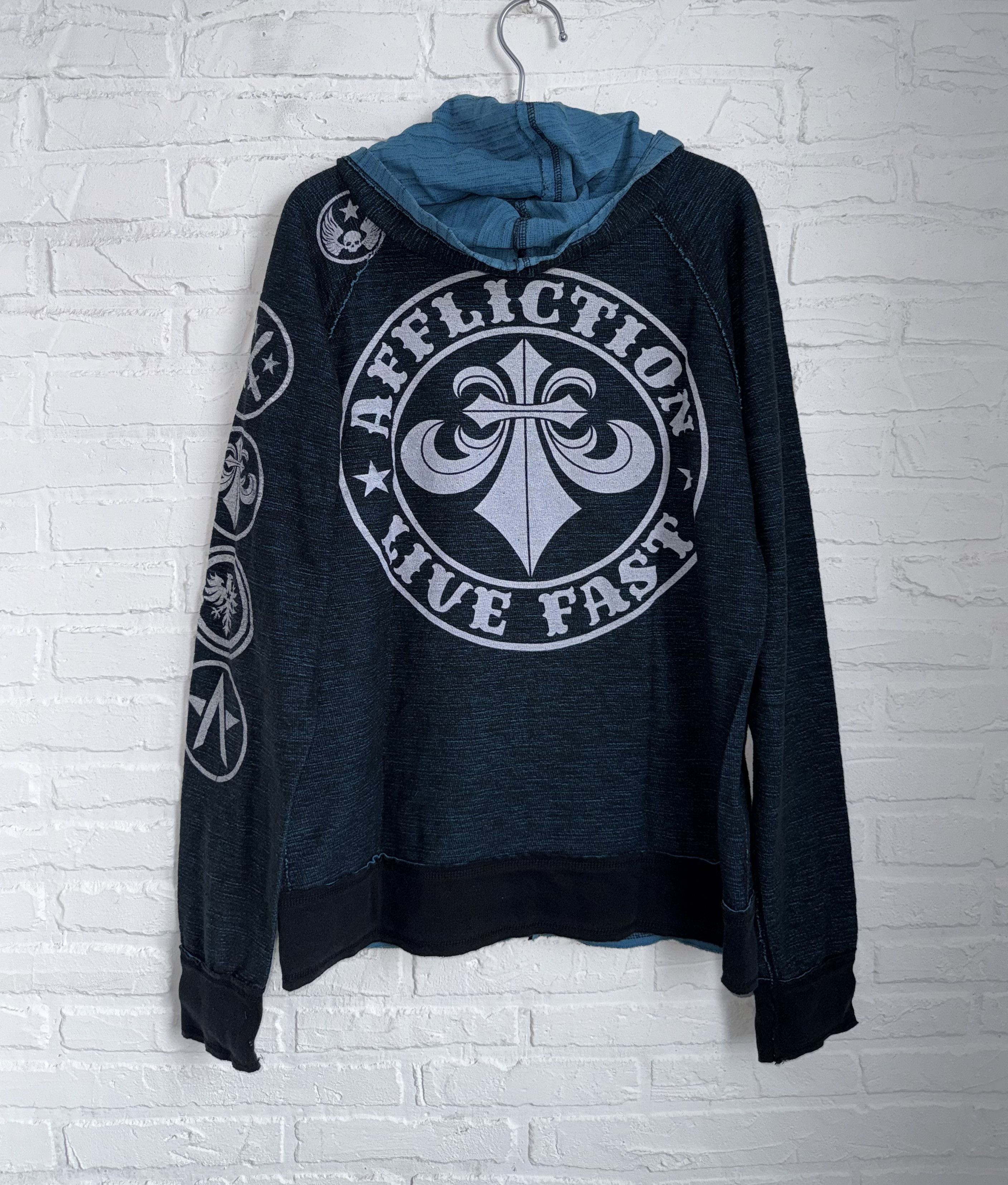 Affliction y2k Affliction double sided reversible distressed hoodie Size US L / EU 52-54 / 3 - 1 Thumbnail
