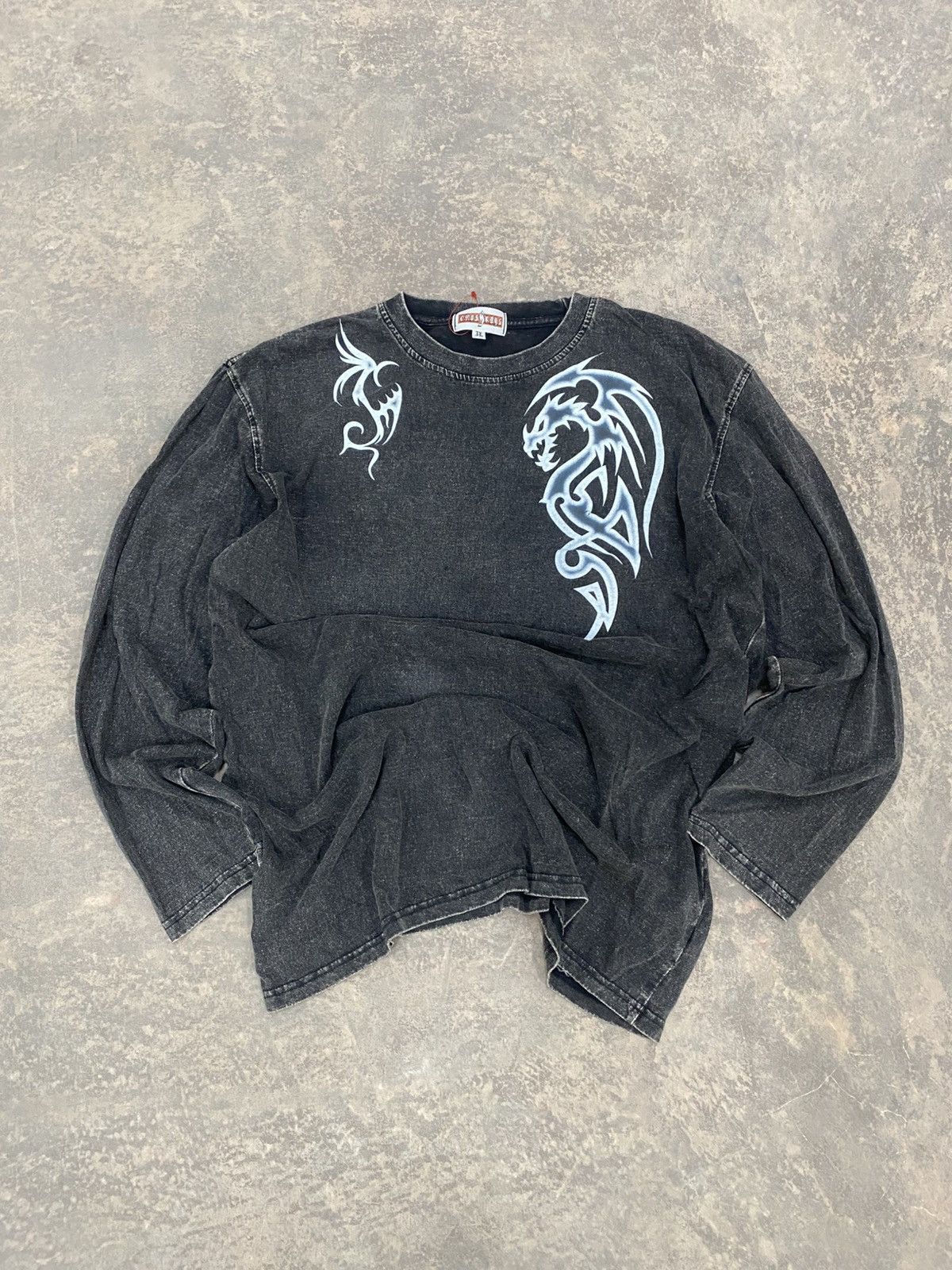 Japanese Brand Crosskeys Sukajan Dragon Washed 90s Lgb Punk Grunge Size US XL / EU 56 / 4 - 4 Thumbnail
