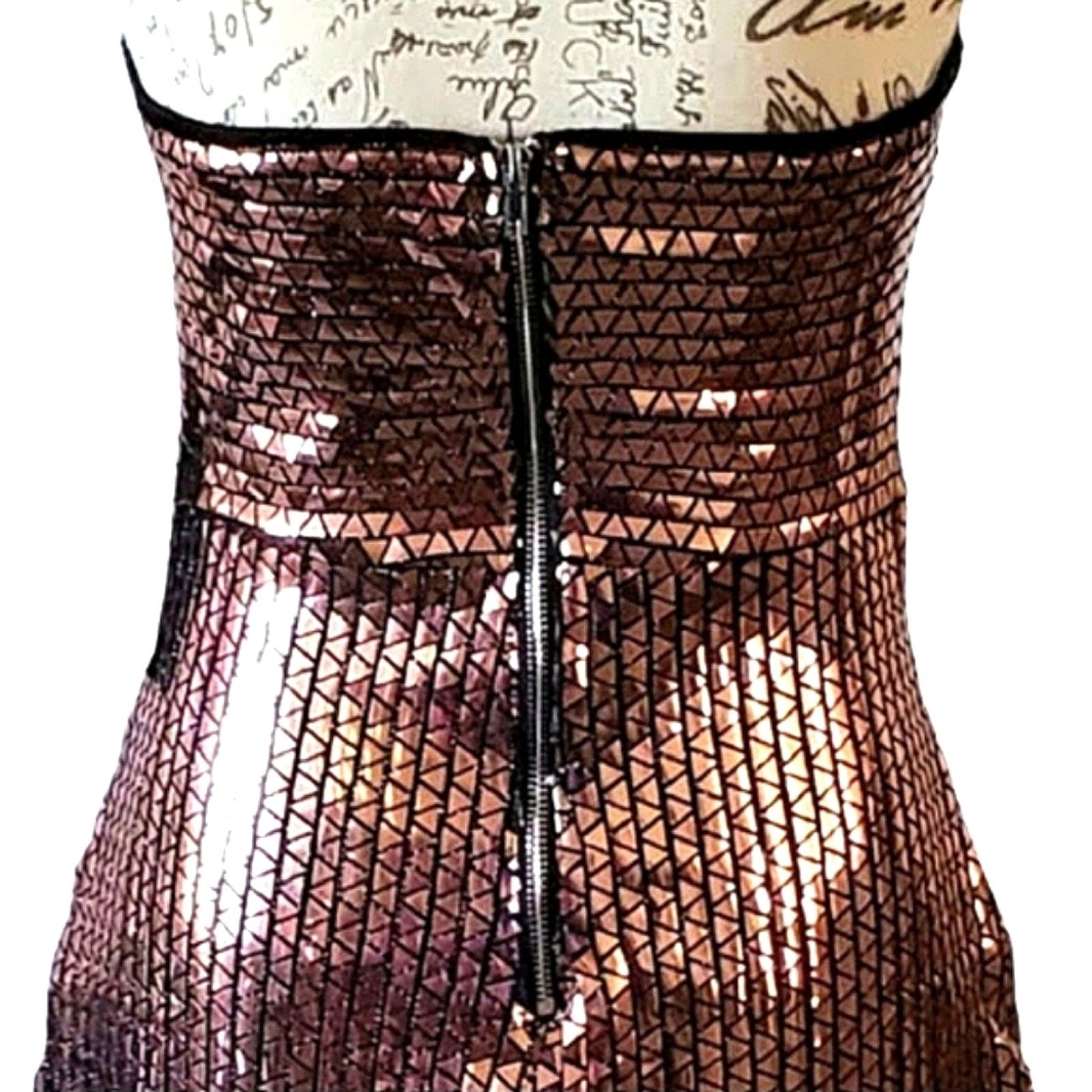 Other HAUTE MONDE ☆ COPPER ☆ METALLIC ☆ COCKTAIL DRESS ☆ M ☆ NWT Size M / US 6-8 / IT 42-44 - 6 Thumbnail