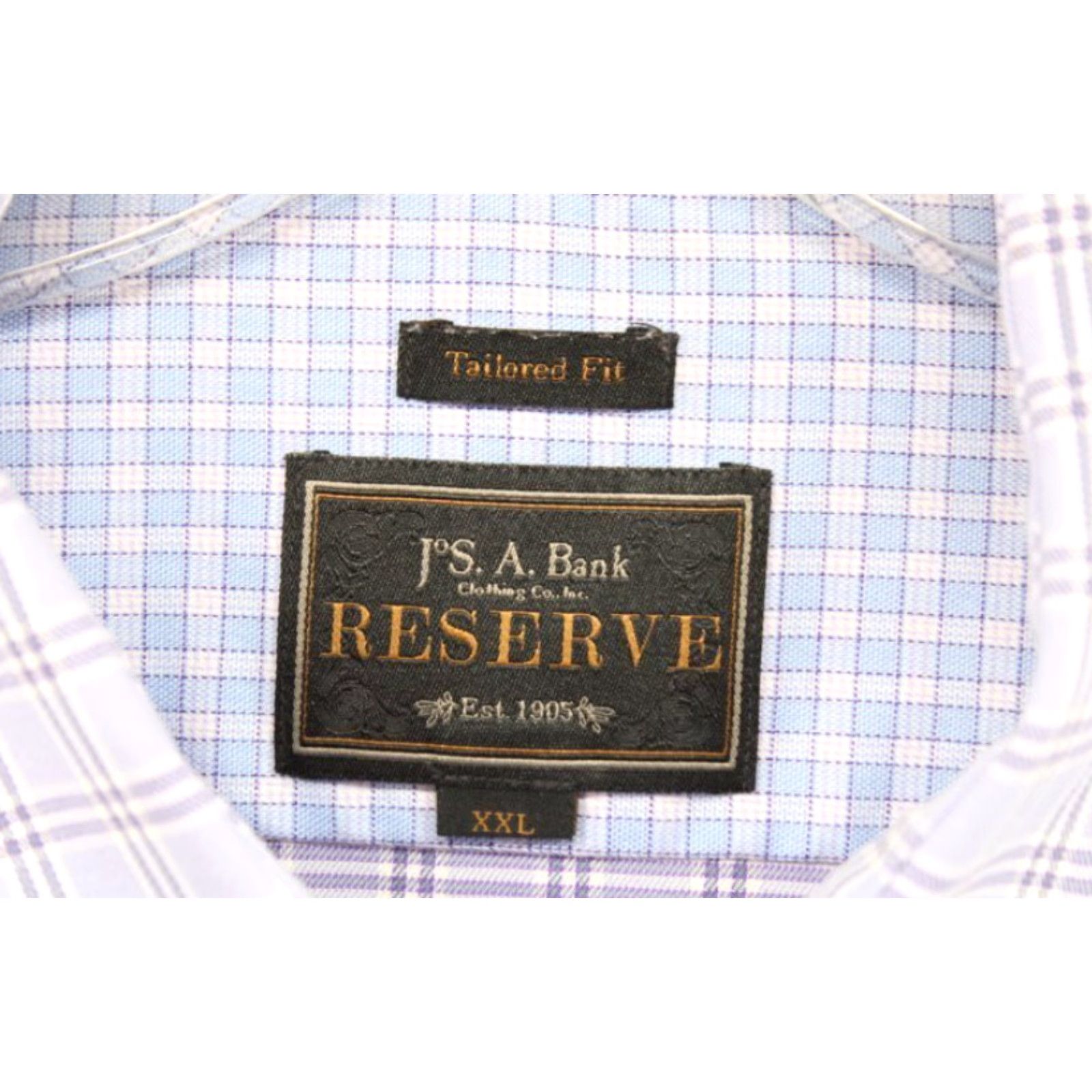 Jos. A. Bank VINTAGE Jos A Bank Reserve Shirt Men's 2XL Lavender Checks Long Sleeve Flip Cuff Preppy Shirt Size US XXL / EU 58 / 5 - 4 Thumbnail