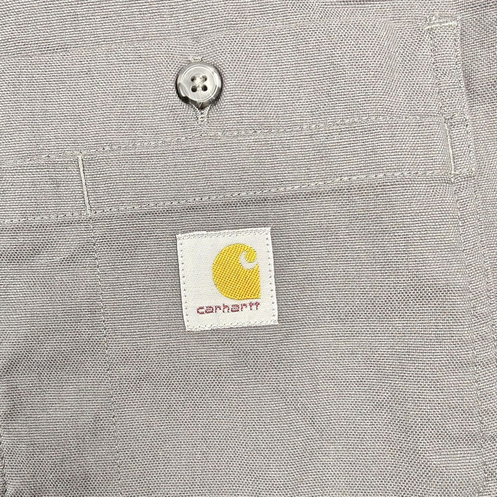 Carhartt Carhartt Shirt Mens L Gray Solid Cotton Short Sleeve Button Up Workwear Size US L / EU 52-54 / 3 - 3 Thumbnail