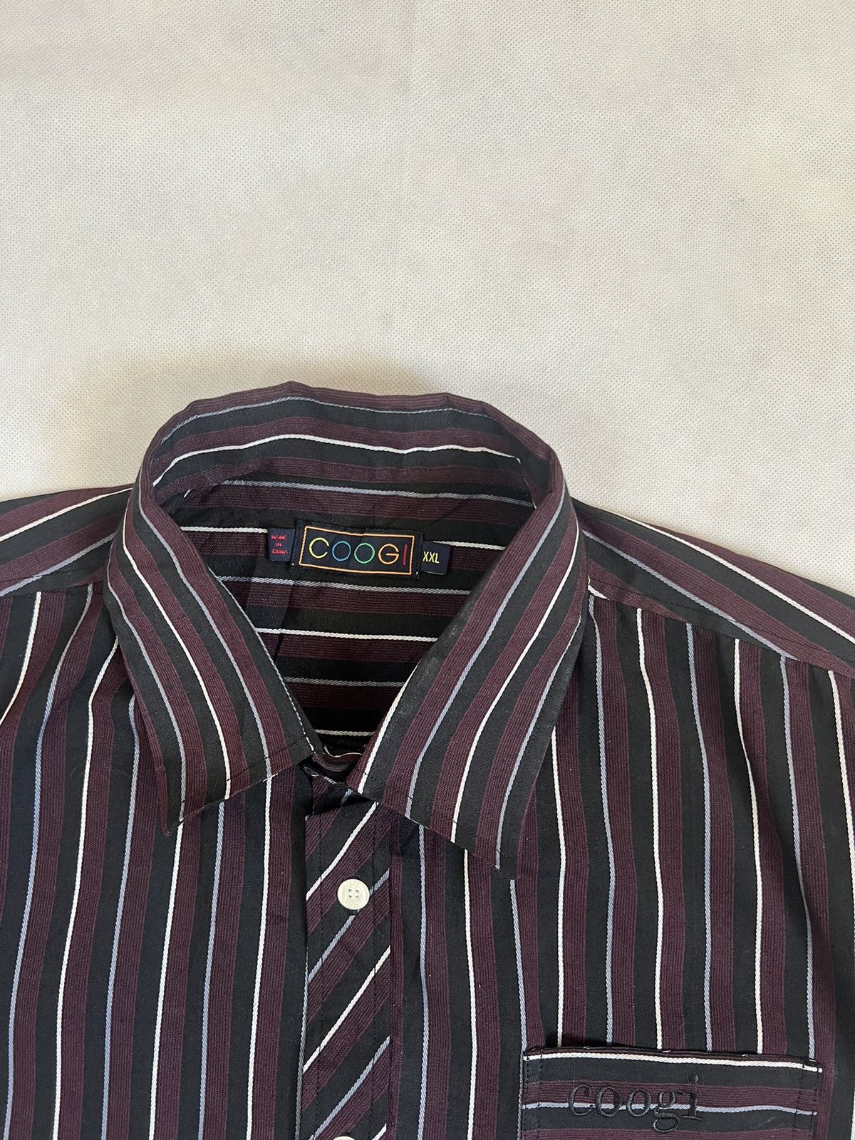Coogi Vertical Stripe Knit Cotton Coogi Shirt Size US XXL / EU 58 / 5 - 2 Thumbnail