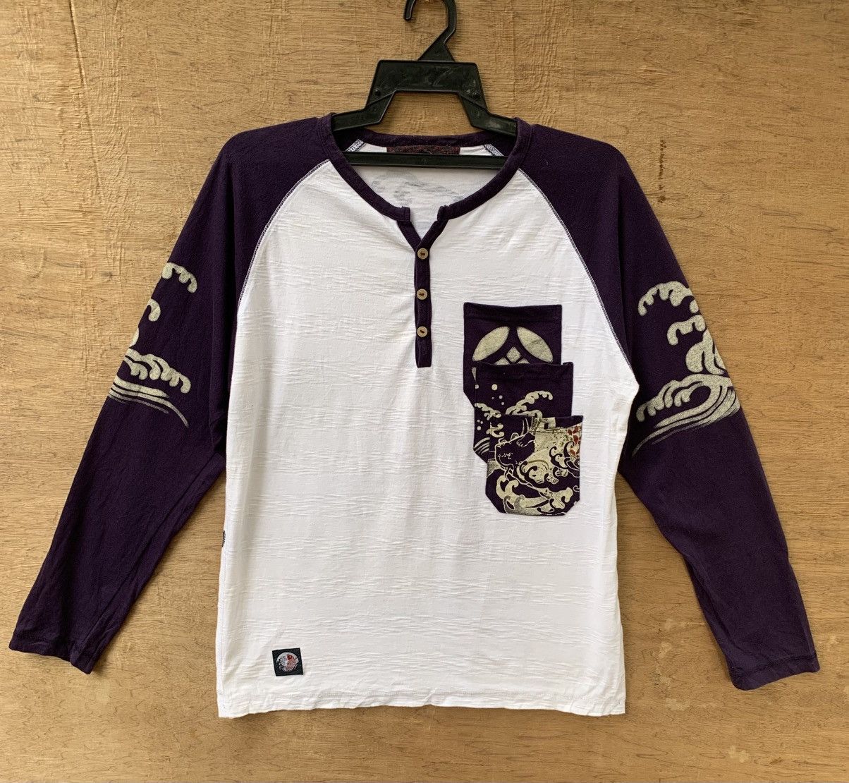 Art Comes First Samurai Riding Koi Fish Three Pocket Sukajan T Shirt Size US M / EU 48-50 / 2 - 3 Thumbnail