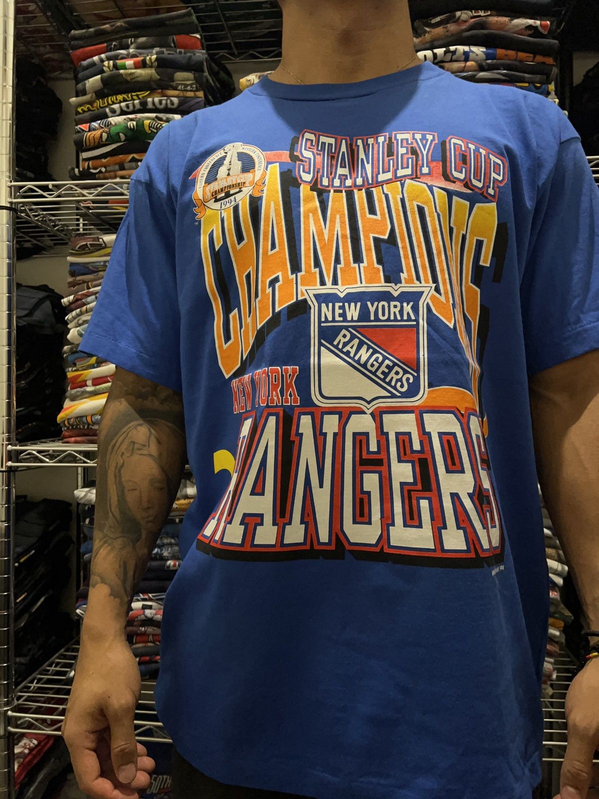 NHL 1994 New York Rangers Stanley Cup Champions Hockey Tee Size US XL / EU 56 / 4 - 2 Thumbnail