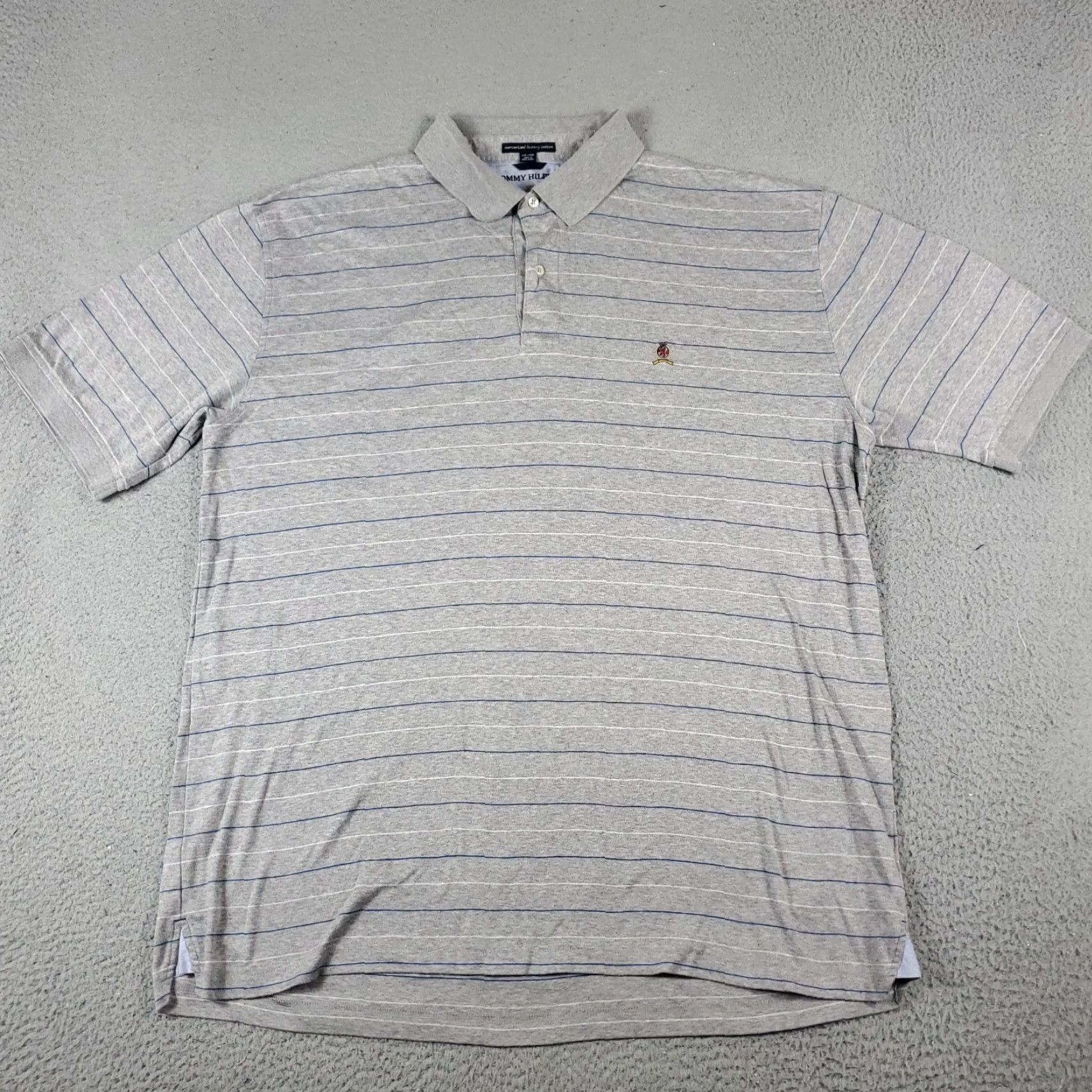 Tommy Hilfiger VINTAGE? No. Tommy Hilfiger Polo Shirt Mens 2XL Gray Striped Polo Casual Shirt 2XL Gray Mens Polo Size US XXL / EU 58 / 5 - 3 Thumbnail