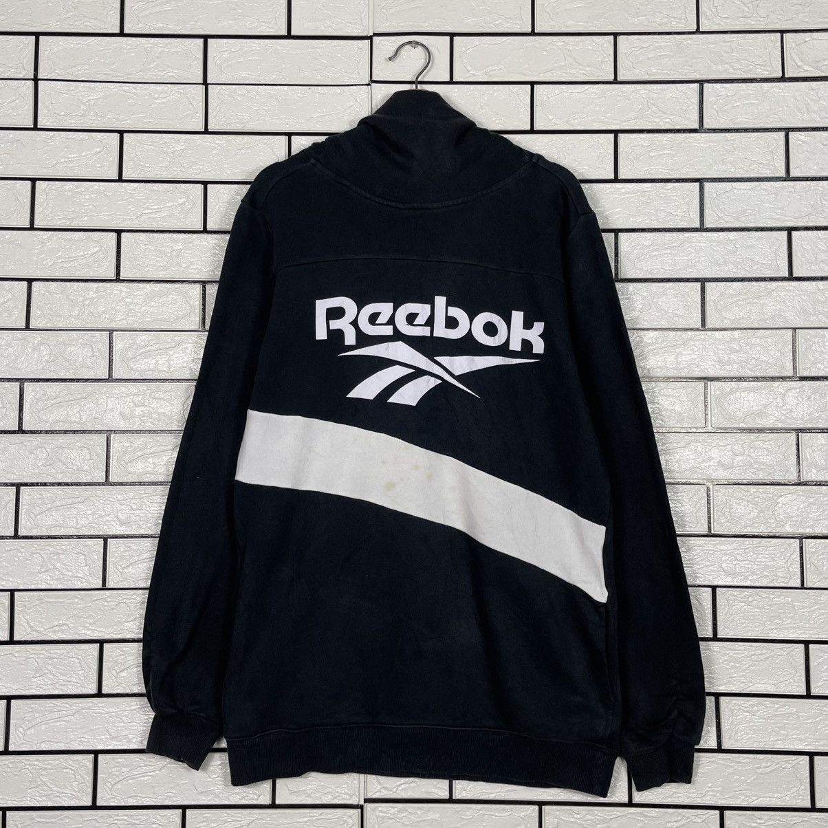 Reebok Reebok Big Logo Pullover Black Hoodie Size US L / EU 52-54 / 3 - 10 Thumbnail