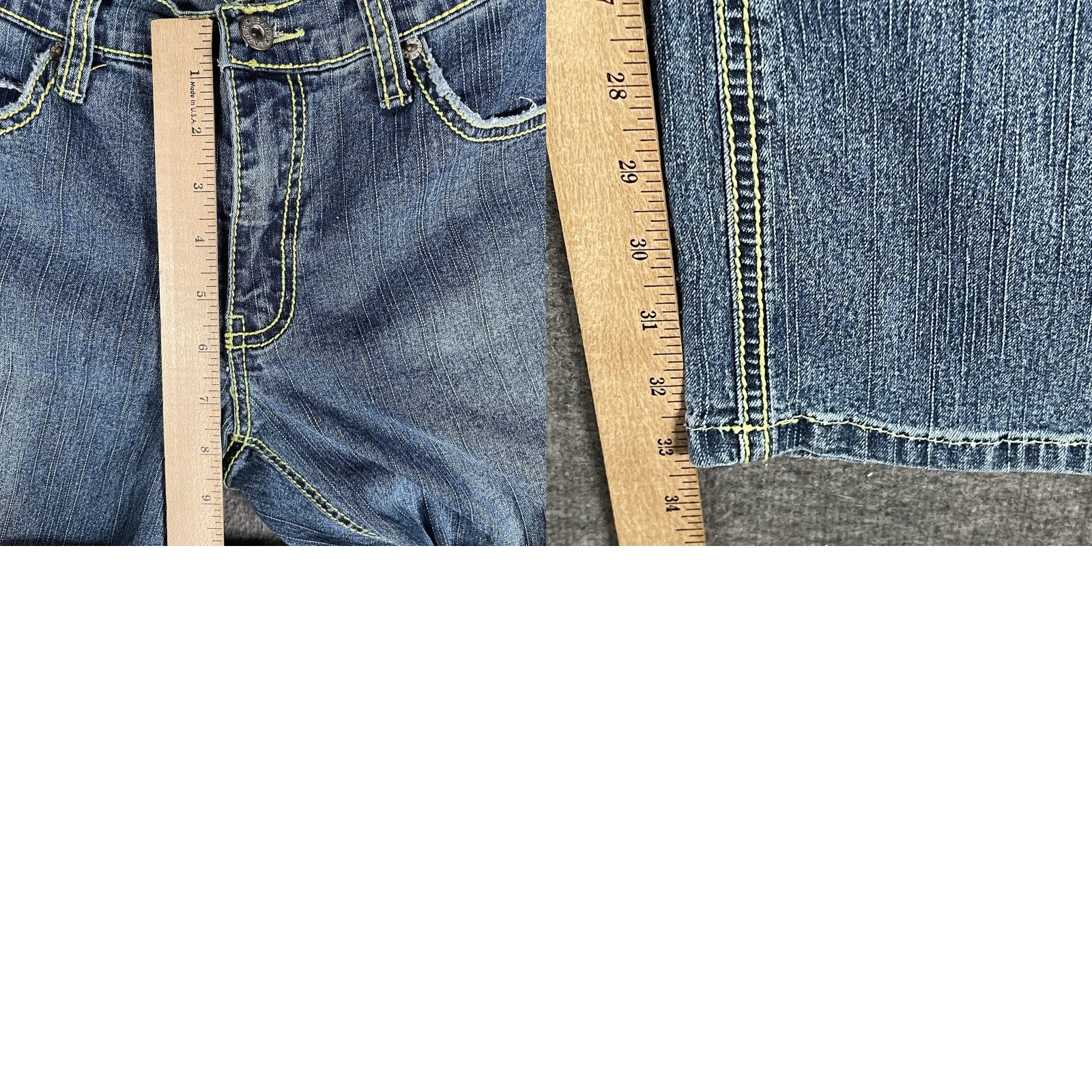 Vintage Lazer Jeans Jeans Womens 9 Blue Straight Low Rise Embroidered Pockets Stretch Size 30" / US 8 / IT 44 - 8 Thumbnail