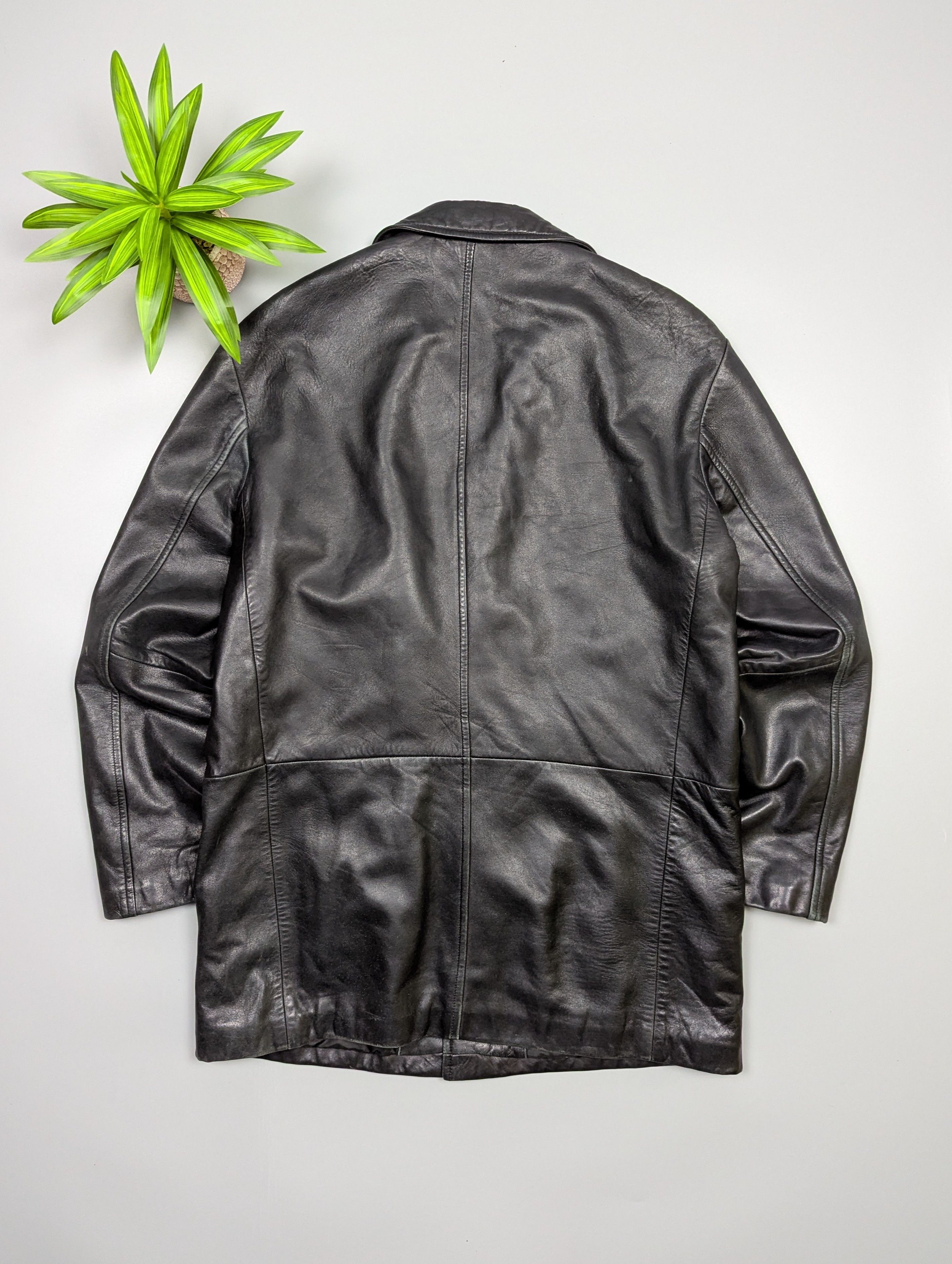 Hugo Boss VTG Hugo Boss Black Leather Jacket Coat L/XL Size US L / EU 52-54 / 3 - 9 Thumbnail
