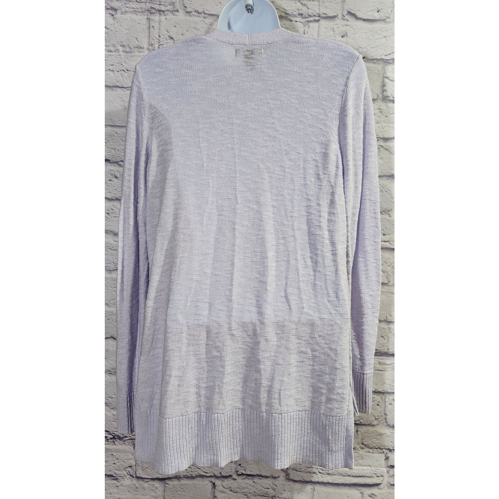 Gap GAP Light Purple Long Sleeve Slub Knit Open Front Cardigan S Size S / US 4 / IT 40 - 3 Thumbnail