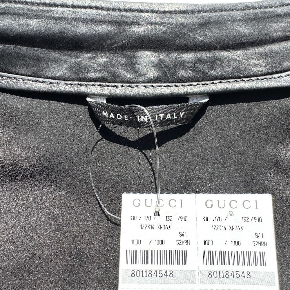 Gucci GUCCI Tom Ford Biker Café Leather Jacket Black Mens 52 42 L Size US L / EU 52-54 / 3 - 6 Thumbnail