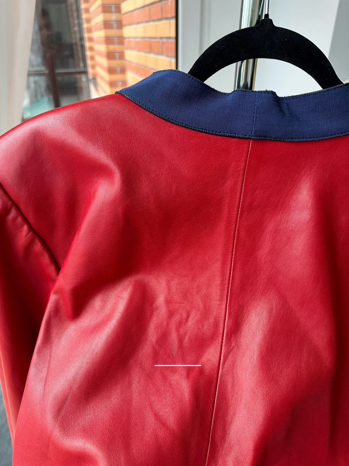 Saint Laurent Paris Yves Saint Laurent Leather Blazer 80’s Red/Blue Size M / US 6-8 / IT 42-44 - 9 Thumbnail