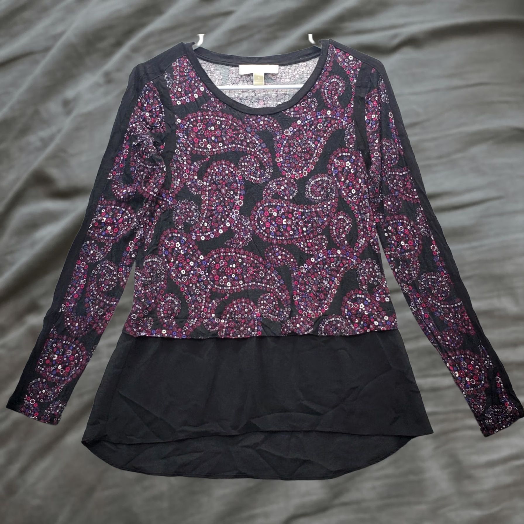 Michael Kors Michael Kors Blouse Womens S Paisley Long Sleeve Round Neck Pullover Multicolor Size S / US 4 / IT 40 - 1 Thumbnail
