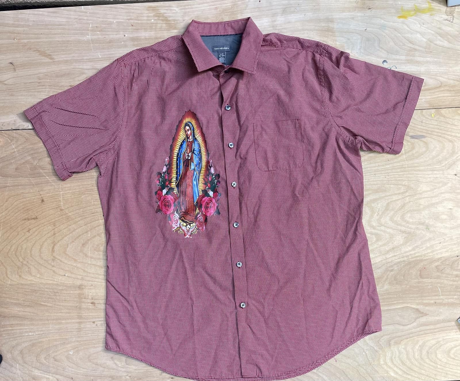 Affliction VAN HUESEN VIRGIN MARRY STYLE FLANNEL Size 42R - 1 Thumbnail