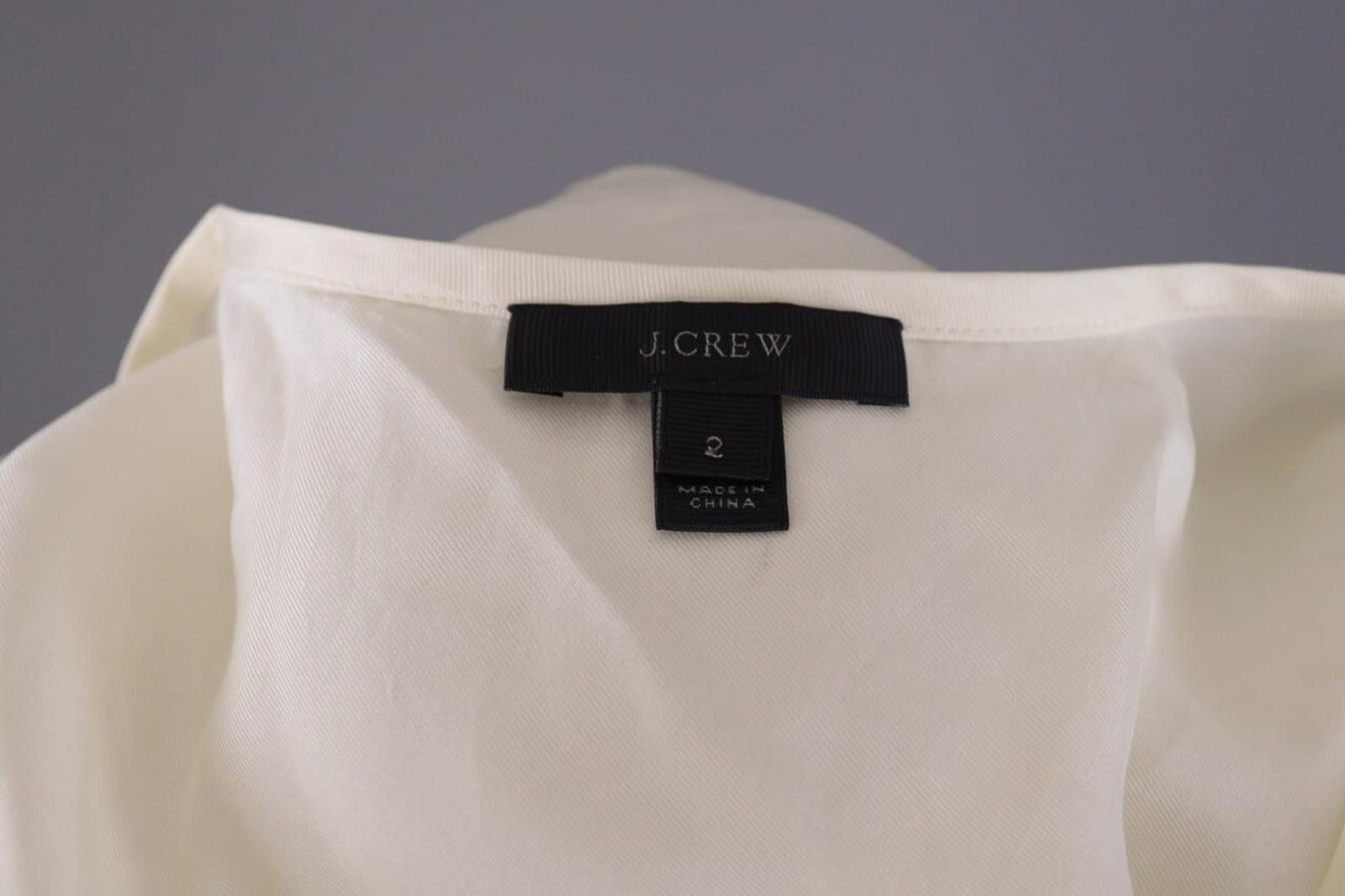 J.Crew J.Crew Beige 100% Silk Sleeveless Jabot Shirt Size 2 / XS Size XS / US 0-2 / IT 36-38 - 8 Thumbnail