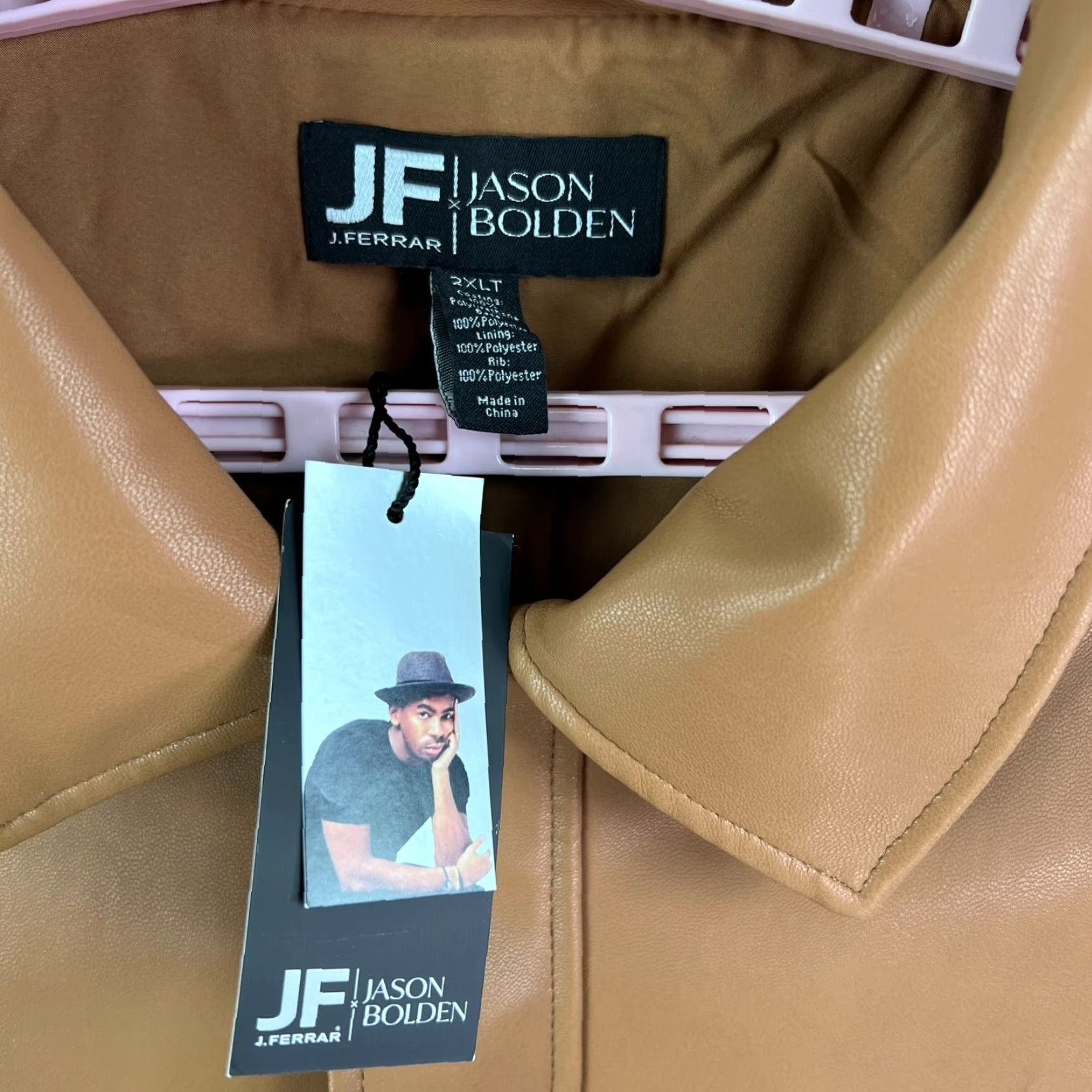 Vintage JF Ferrar Jason Bolden Button-Up Jacket Mens Size 2XLT Caramel Brown NWT Size US XXL / EU 58 / 5 - 5 Thumbnail