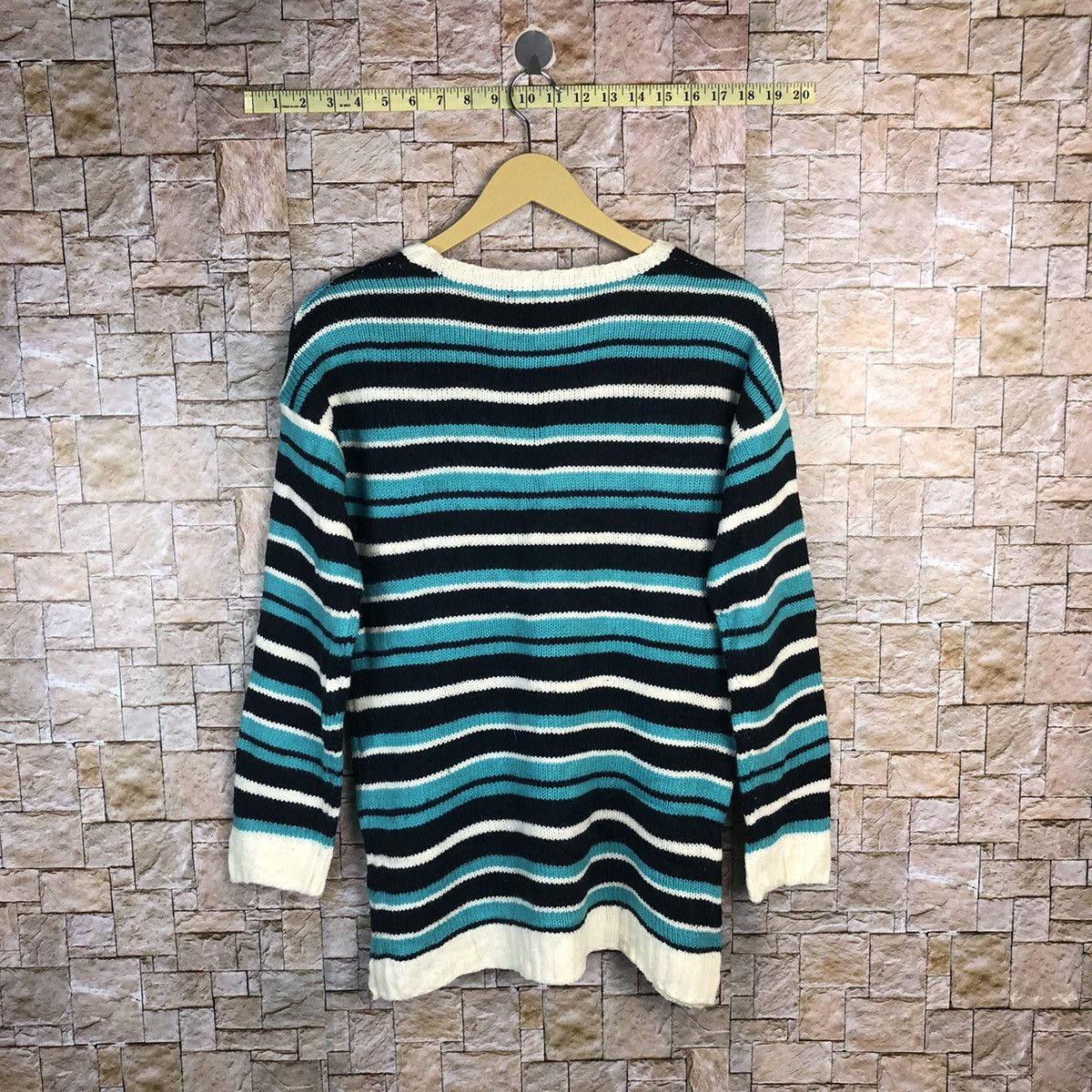 Designer × Japanese Brand × OVER THE STRiPES Cecil Mcbee Green Stripe Knitwear #A766 Size M / US 6-8 / IT 42-44 - 12 Thumbnail