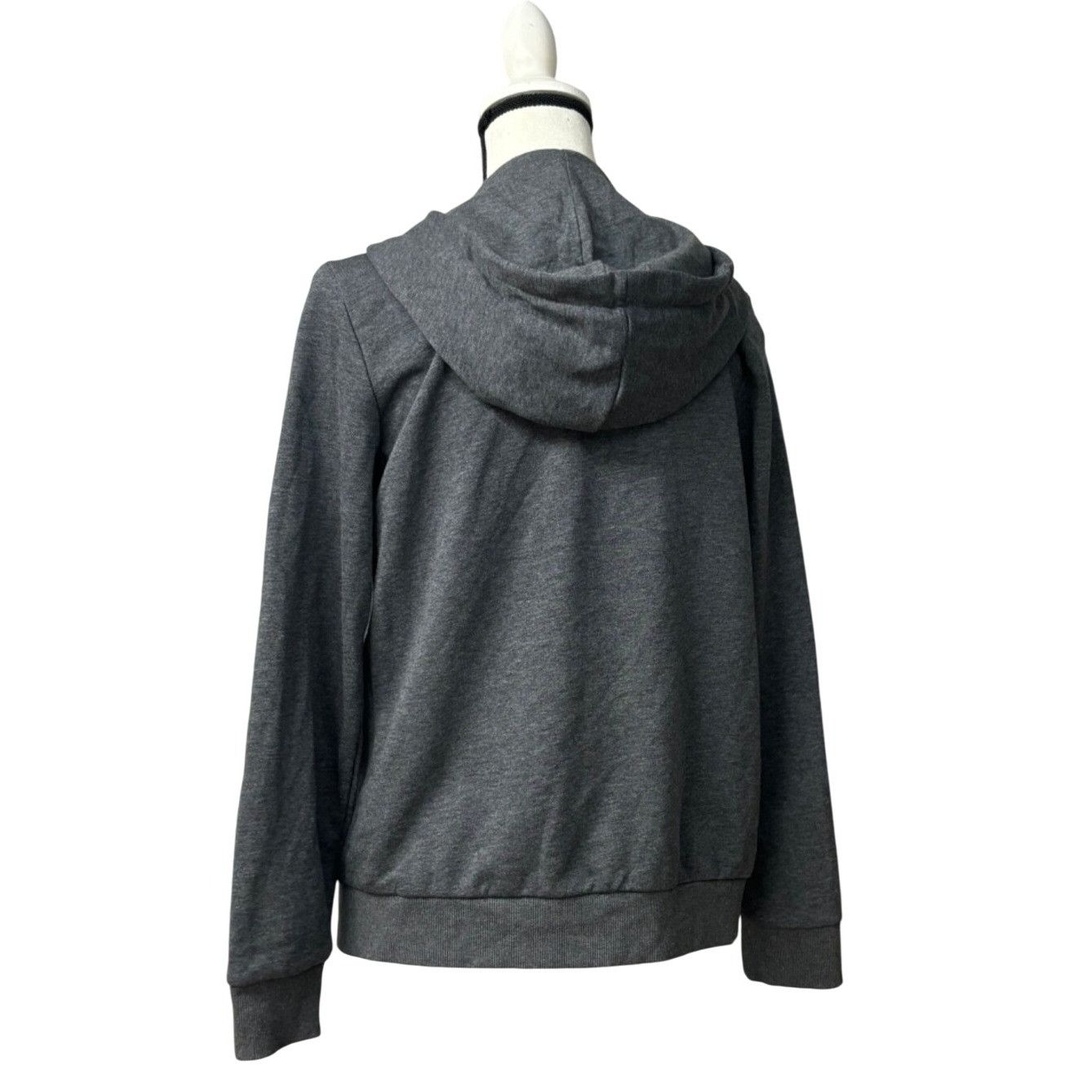 Adidas Adidas Women’s Linear Full Zip French Terry Hoodie, Dark Hea Size M / US 6-8 / IT 42-44 - 3 Thumbnail