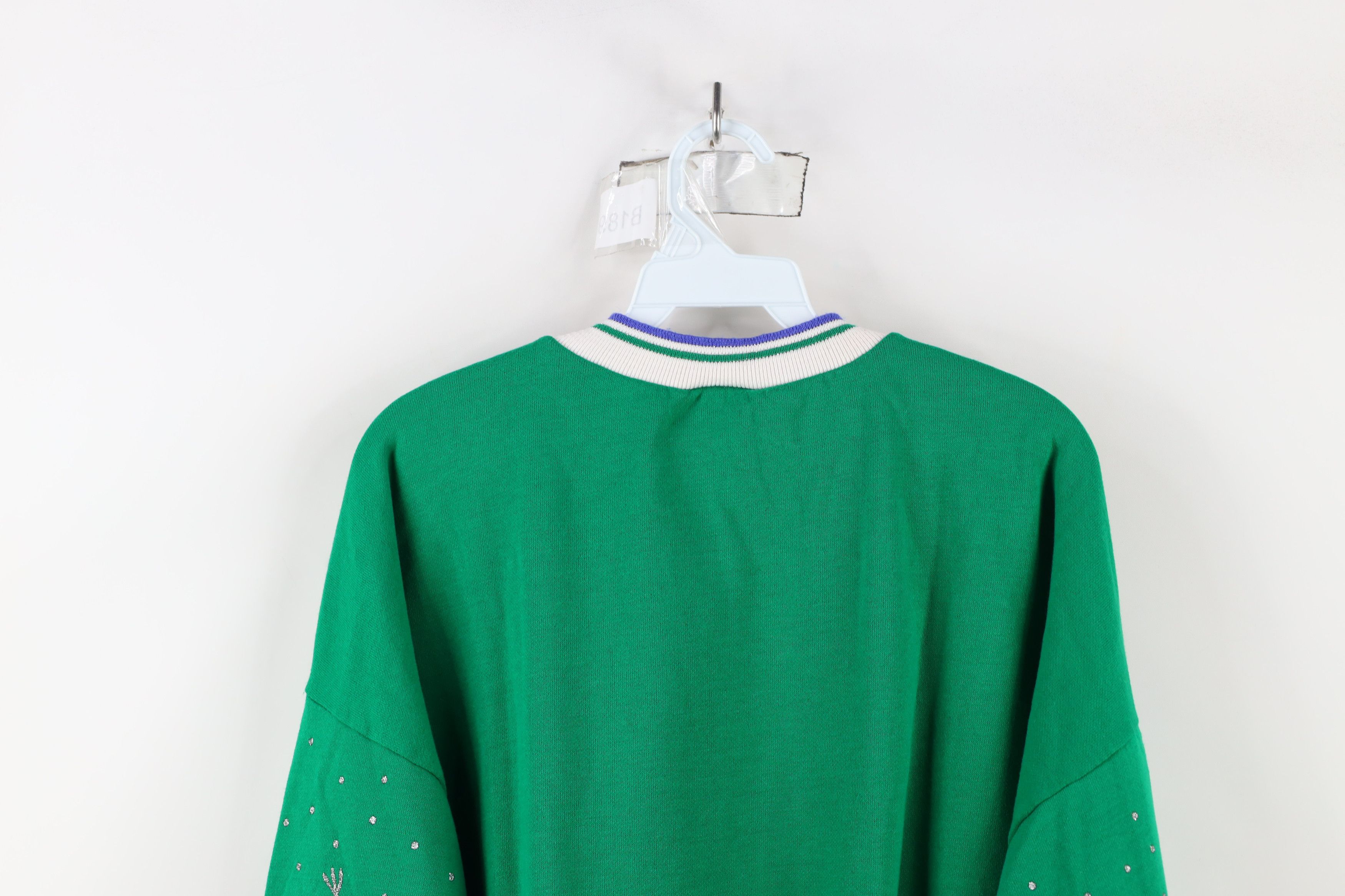Vintage Vintage 90s Streetwear All Over Print Sweatshirt Green USA Size XL / US 12-14 / IT 48-50 - 13 Thumbnail