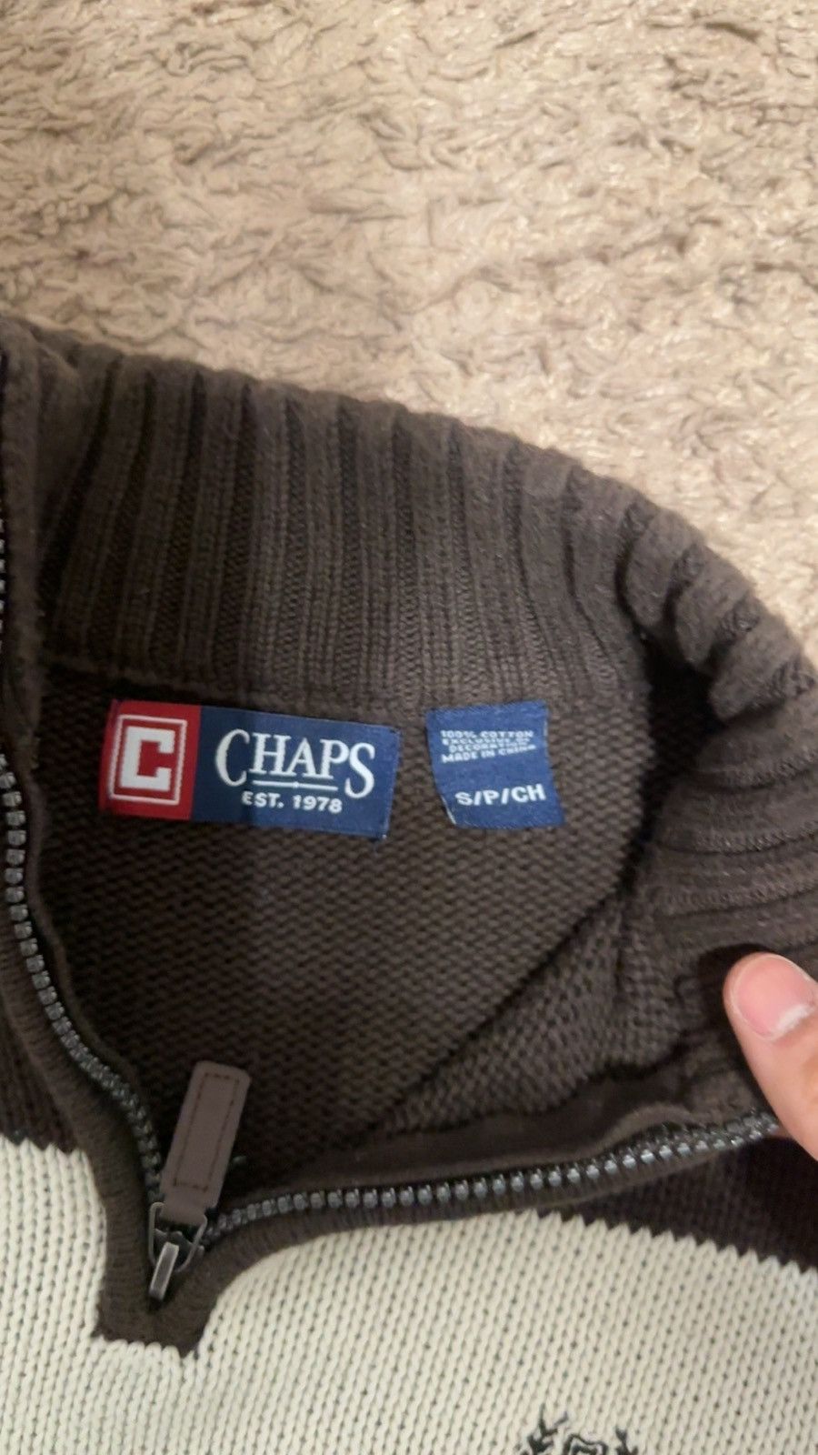 Chaps × Vintage Chaps Vintage Knitted Half-zip sweater Size Small used Size US S / EU 44-46 / 1 - 7 Thumbnail