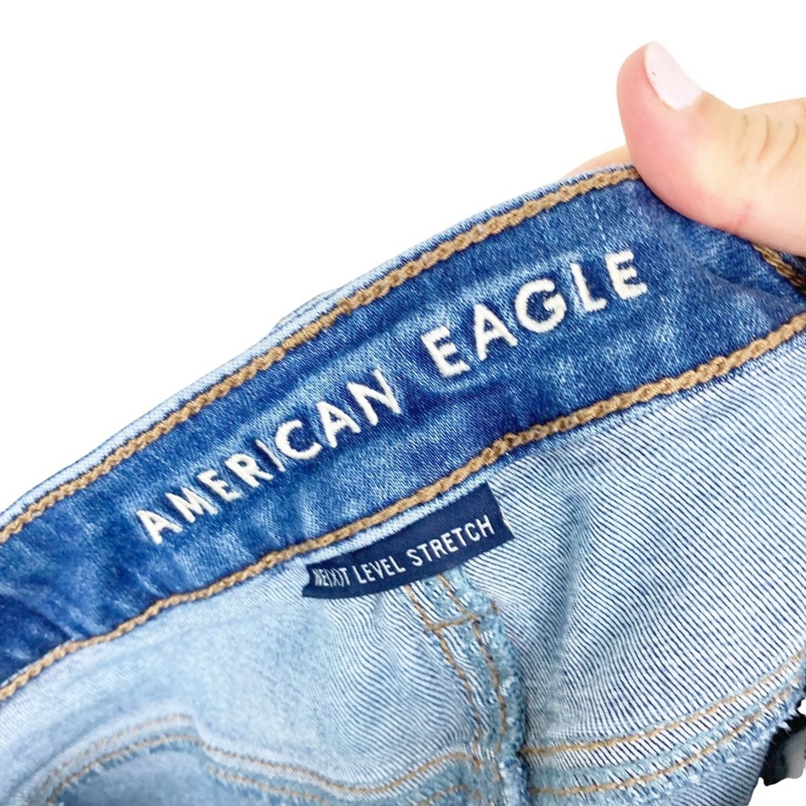 American Eagle Outfitters American Eagle Super High Rise Distressed Skinny Jeans Sz 0 Size 25" / US 0 / IT 36 - 5 Thumbnail