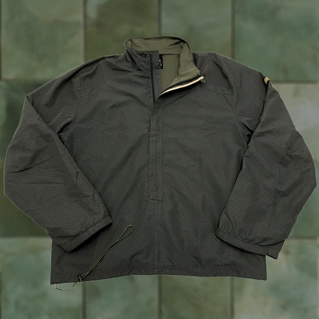 Adidas Adidas Windbreaker Jacket Mens M Khaki Green 1/4 Zip Perforated 90s Sports Retro Vintage Style Size US M / EU 48-50 / 2 - 1 Thumbnail