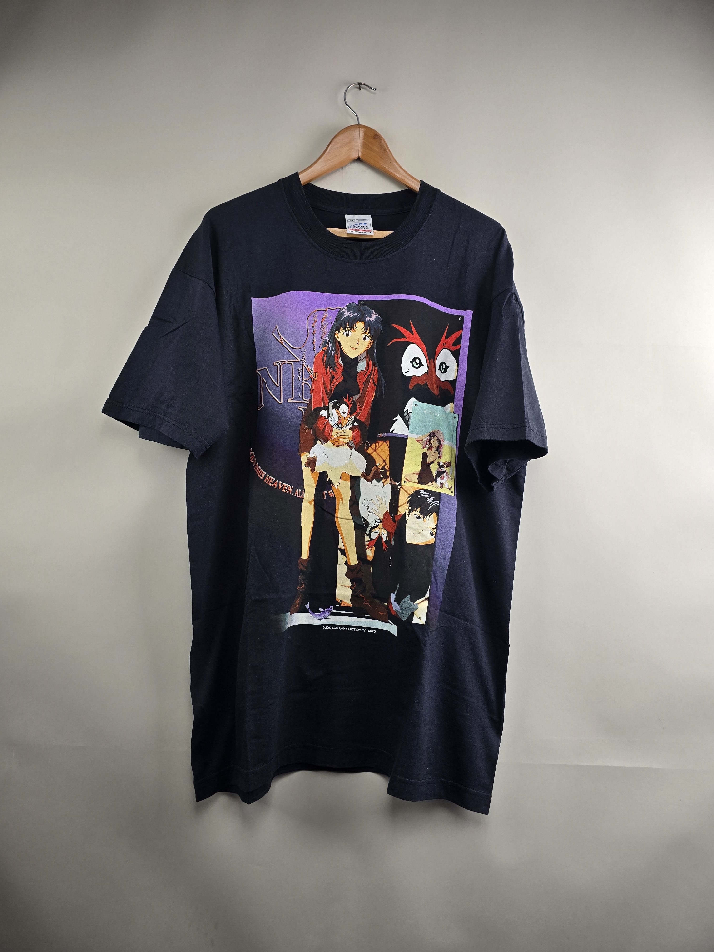 Anime × Japanese Brand × Vintage 2000 Neon Genesis Evangelion Misato & Penpen Anime tee Size US XL / EU 56 / 4 - 6 Thumbnail