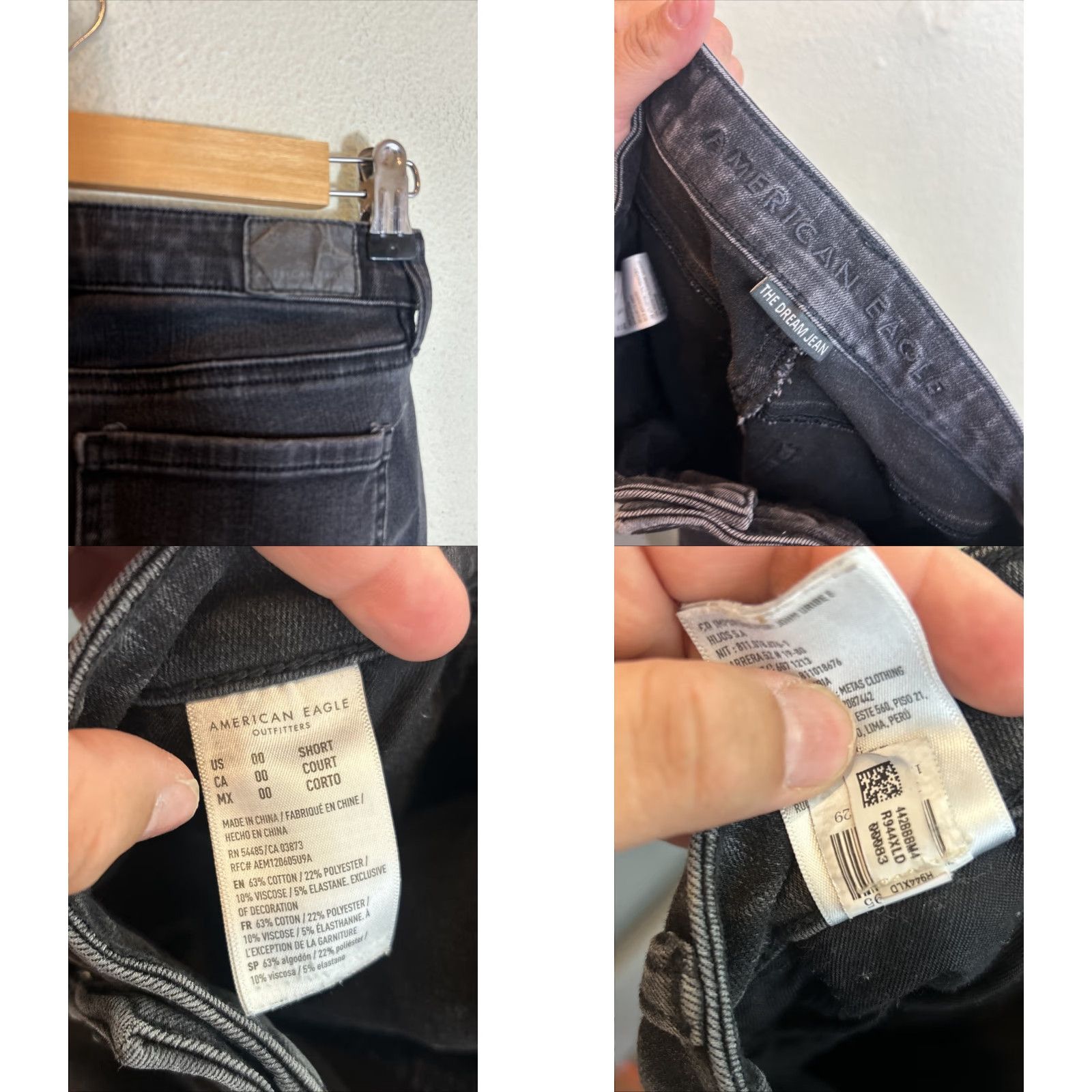 American Eagle Outfitters VINTAGE American Eagle The Dream Jeans Skinny Women 00 Black 24X26 22 in Waist Size 24" / US 00 / IT 34 - 9 Thumbnail