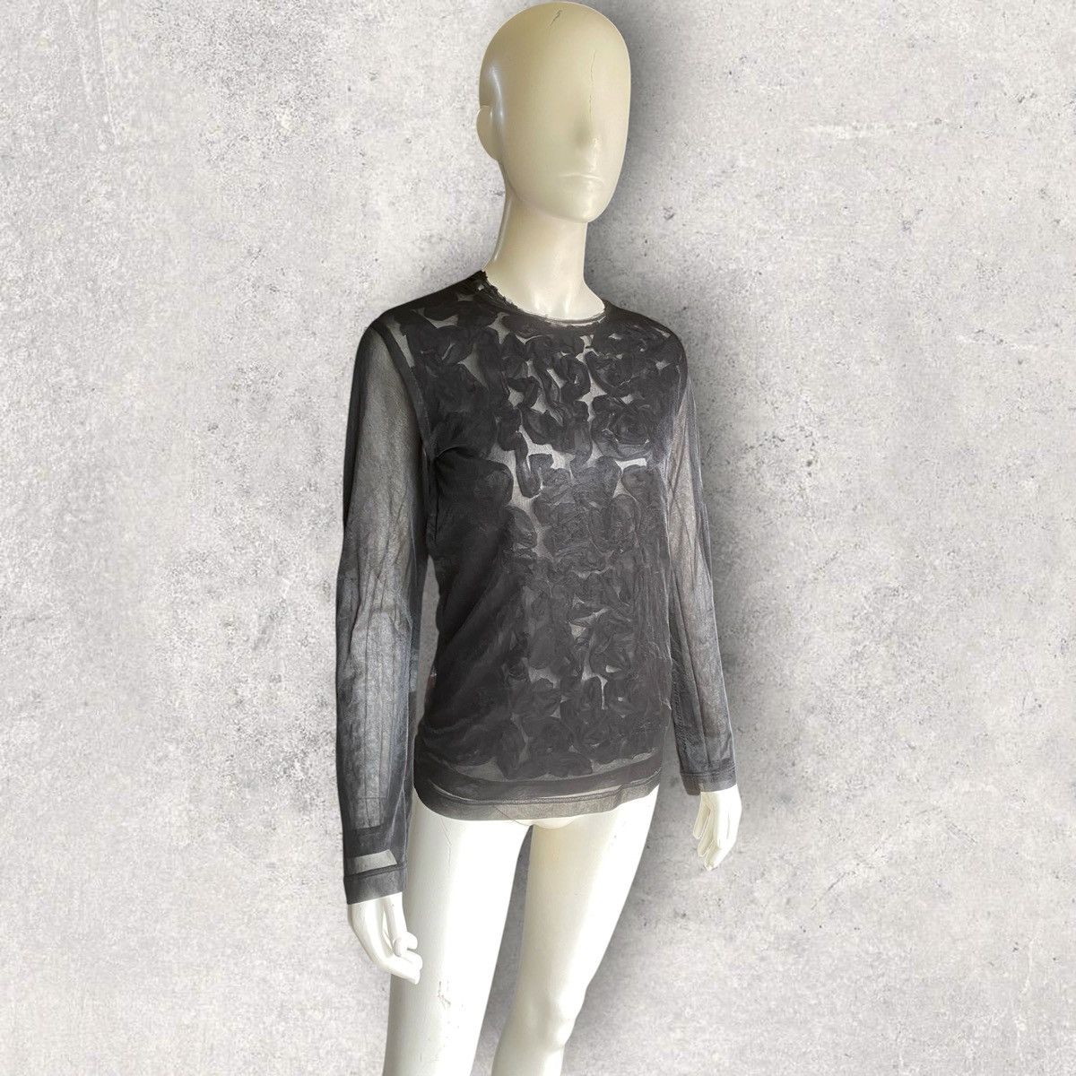 Comme des Garcons Comme Des Garcons AW09 Sheer Floral Appliqué Layer L/S Size S / US 4 / IT 40 - 1 Thumbnail