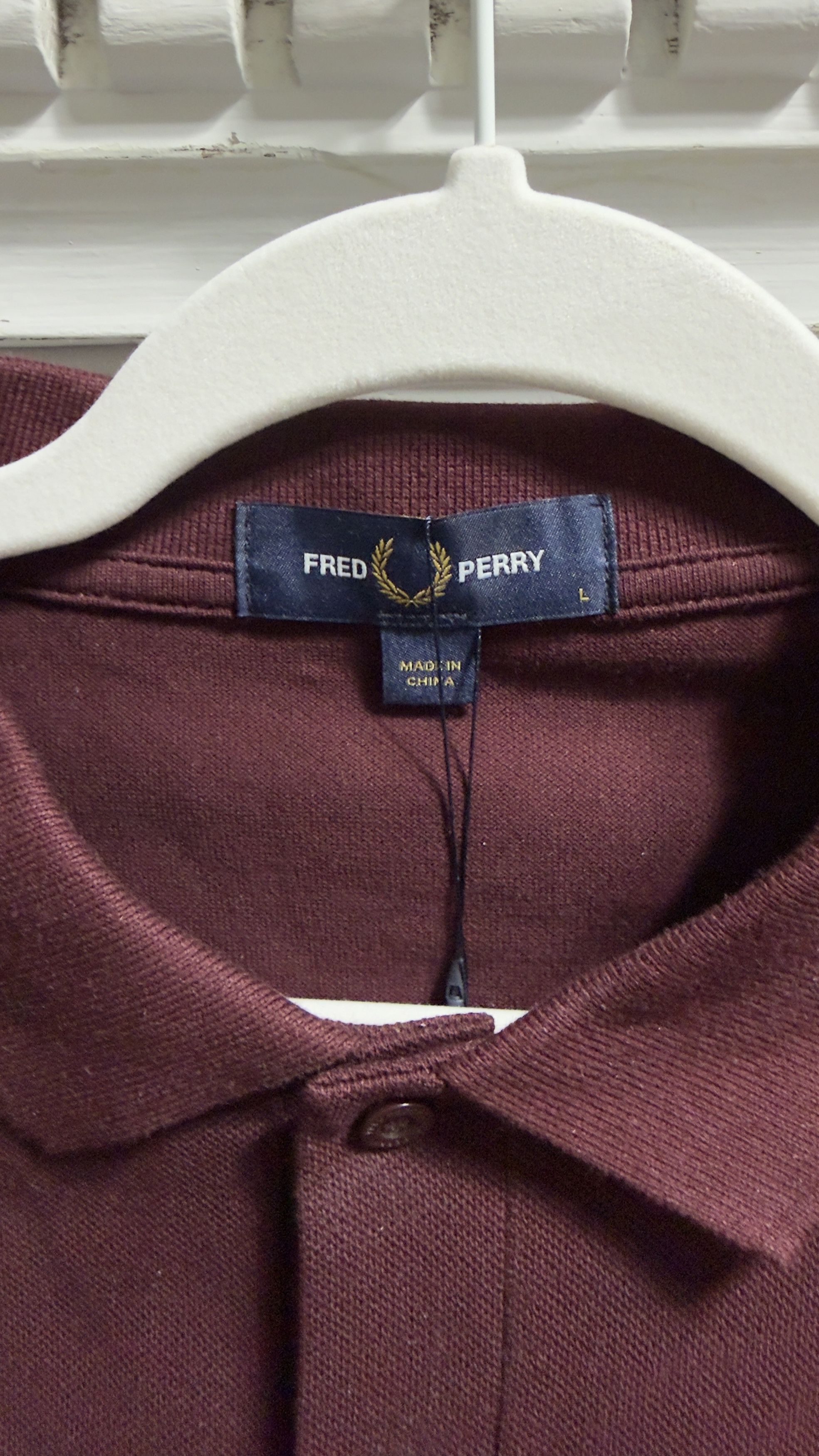 Fred Perry Burgundy Longsleeve Polo NWT Size US L / EU 52-54 / 3 - 4 Thumbnail