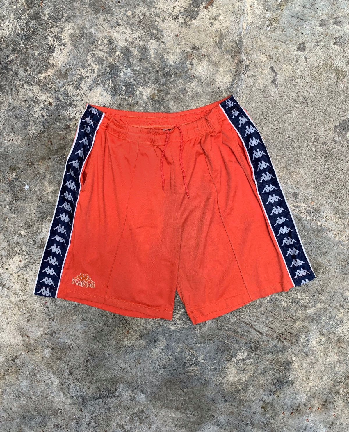 Kappa × Vintage Vintage 90s Kappa Taped Orange Shorts Size US 37 - 1 Thumbnail