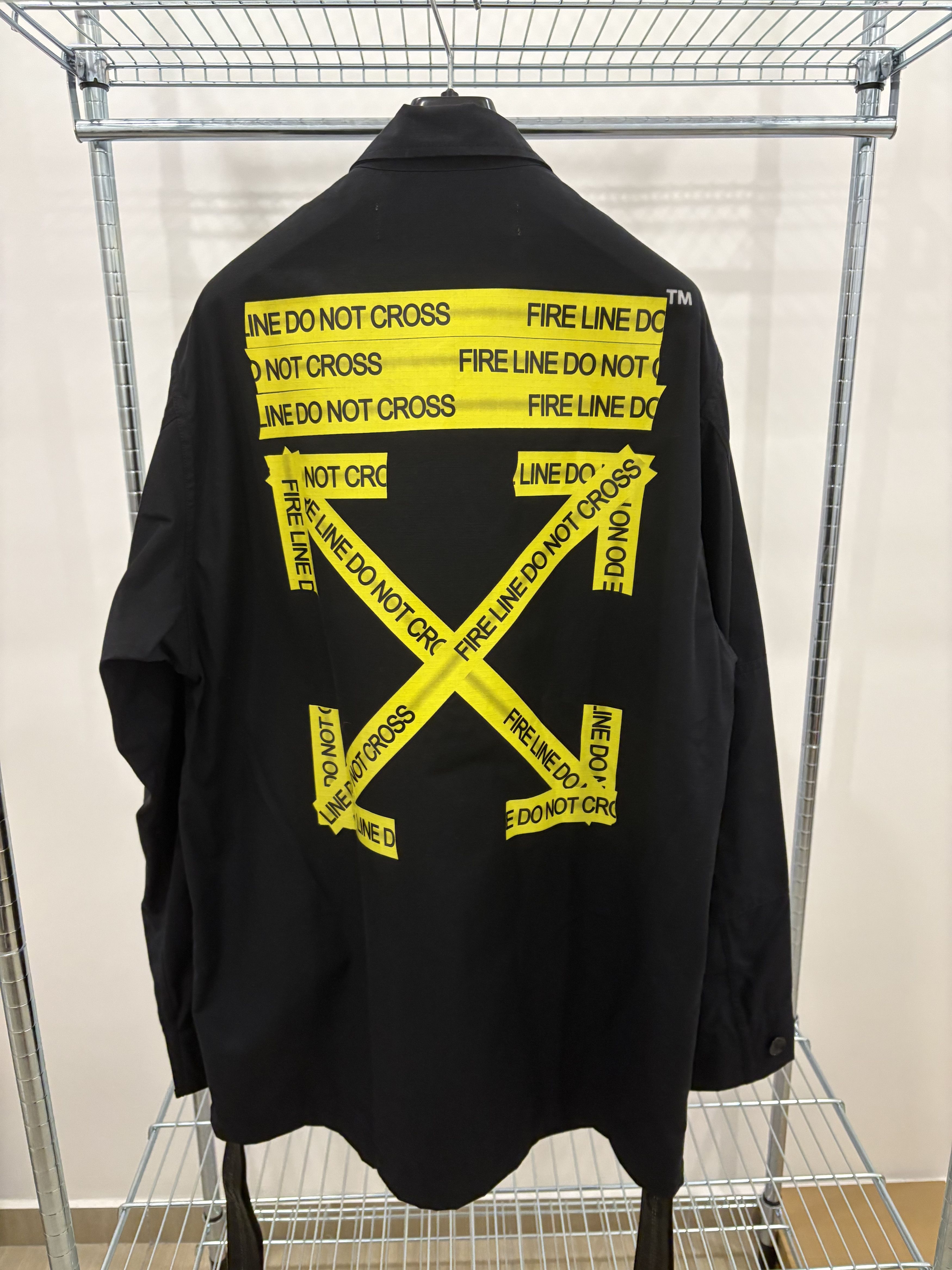 Off-White Off-White Firetape Printed Button Oversized Shirt Size US L / EU 52-54 / 3 - 2 Thumbnail