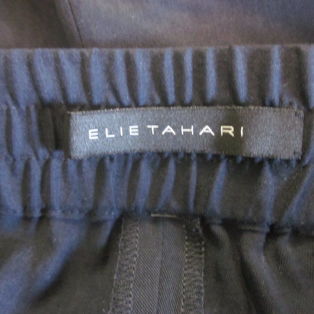 Elie Tahari Elie Tahari Pleated Front Navy Blue Lightweight Summer Trous Size 30" / US 8 / IT 44 - 3 Thumbnail