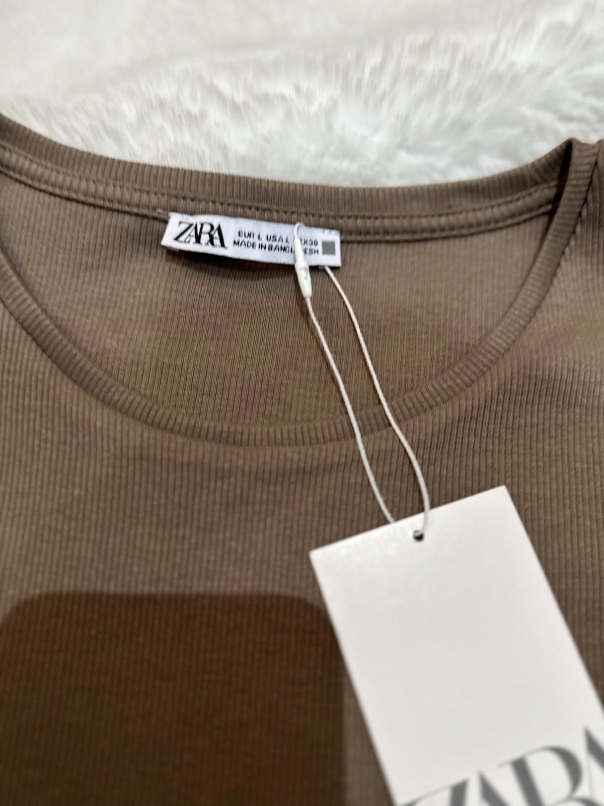 Zara ZARA Brown T-shirt Size S / US 4 / IT 40 - 3 Thumbnail