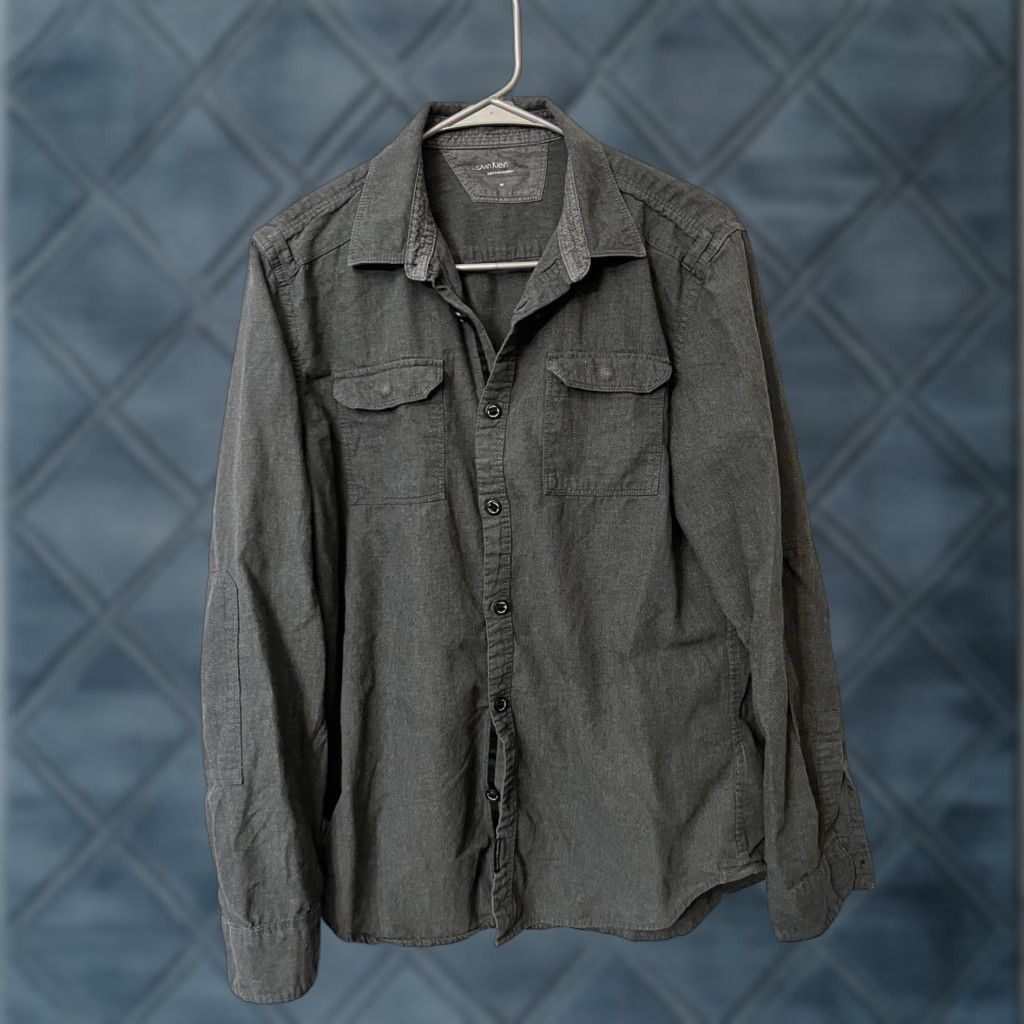 Calvin Klein Calvin Klein CK Shirt Men Button Dress Shirt Gray Size M Size 40R - 1 Thumbnail