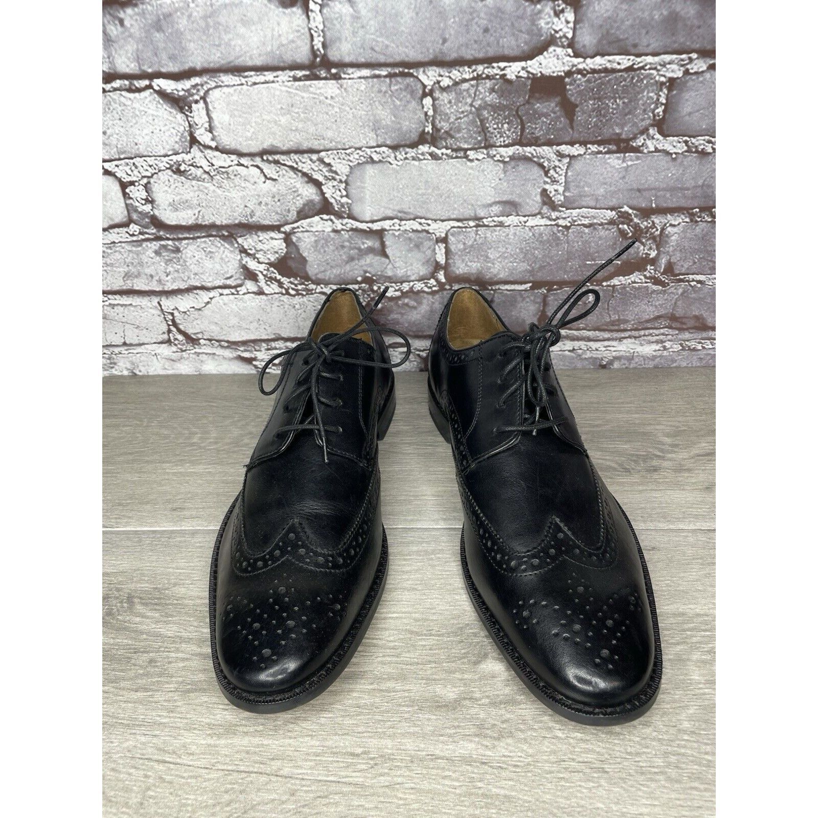Florsheim Florsheim Black Leather Wingtip Lace Up Dress Shoes Men Sz 1 Size US 12 / EU 45 - 12 Thumbnail