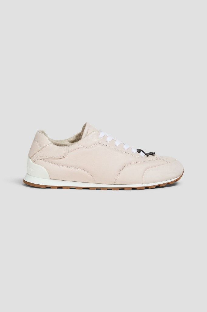 Brunello Cucinelli o1s1wg110526 10mm Suede Low Top Sneakers in Beige Size US 7 / IT 37 - 1 Preview