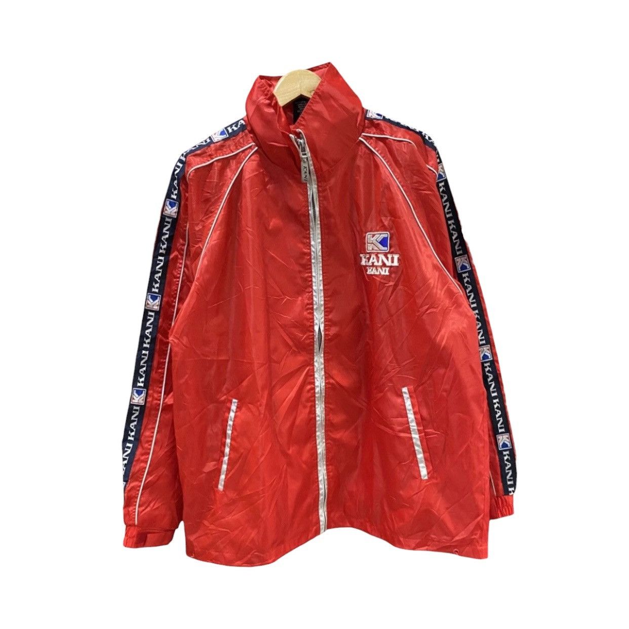 Karl Kani Vintage 90s Karl Kani Sport Big Logo Sidetape Windbreaker Size US L / EU 52-54 / 3 - 2 Thumbnail