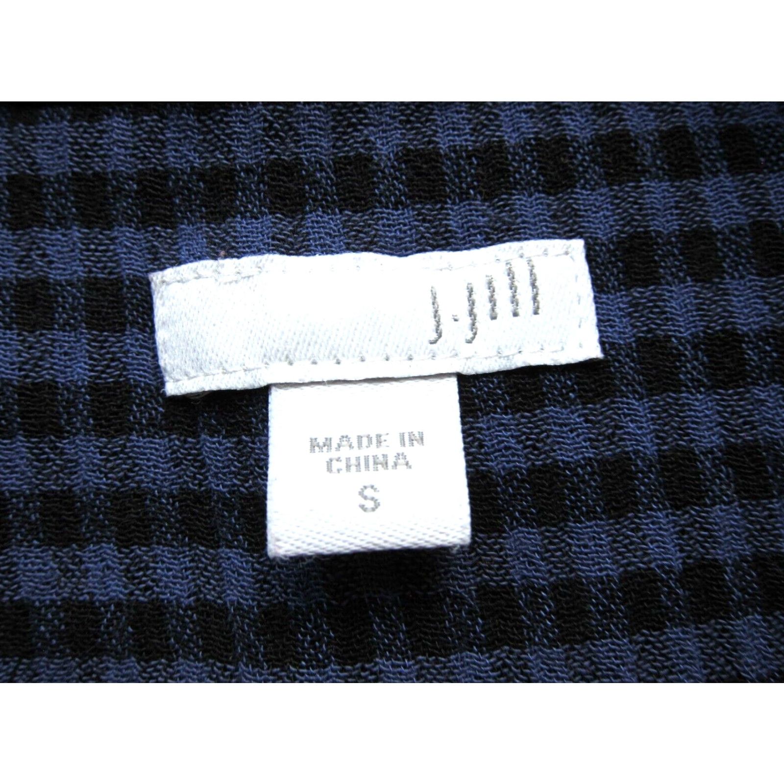 J. Jill J. Jill Blouse Plaid Blue Black V-Neck Long Sleeve Pocket Peasant Shirt Small Size S / US 4 / IT 40 - 3 Thumbnail