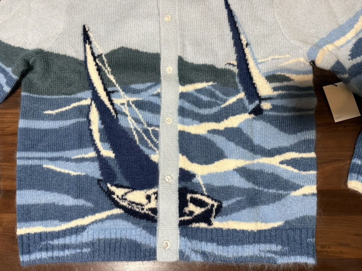 Aime Leon Dore Aime Leon Dore Blue Seascape Intarsia Mohair-Blend Cardigan Size US XL / EU 56 / 4 - 6 Thumbnail