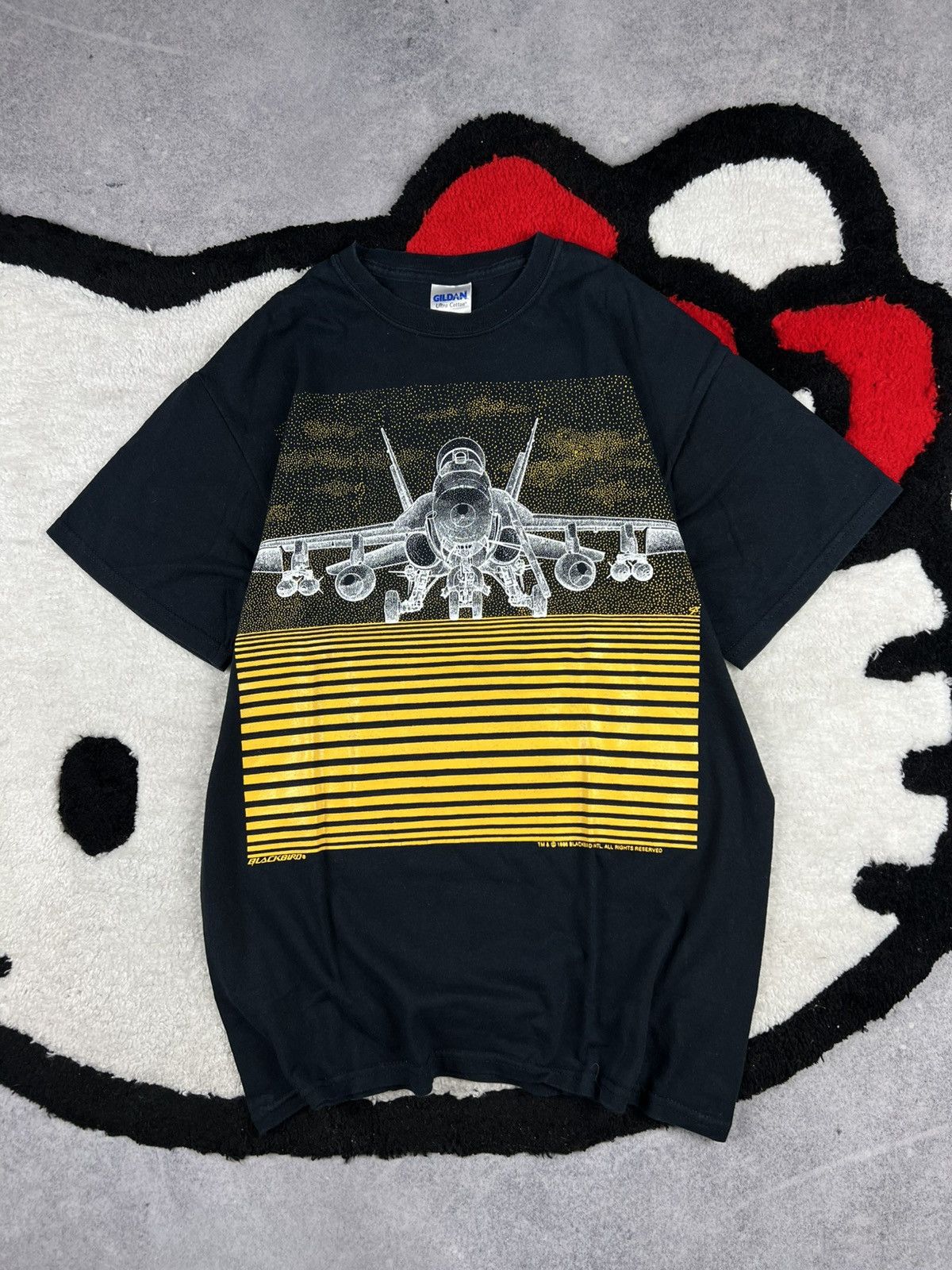 Vintage 1986 FA-18 Blackbird USA Army Y2K Tee Shirt