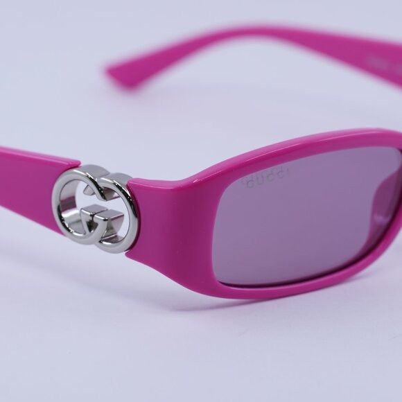 Gucci Gucci GG1661S 004 Sunglasses Fuchsia Rectangle Frame, Pink Size ONE SIZE - 5 Thumbnail