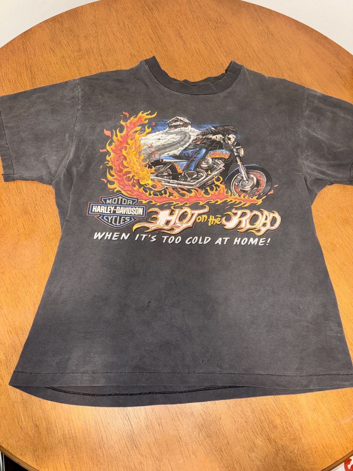 Harley Davidson × Vintage 90’s Rare Harley Davidson Flame Tshirt Size US L / EU 52-54 / 3 - 2 Thumbnail