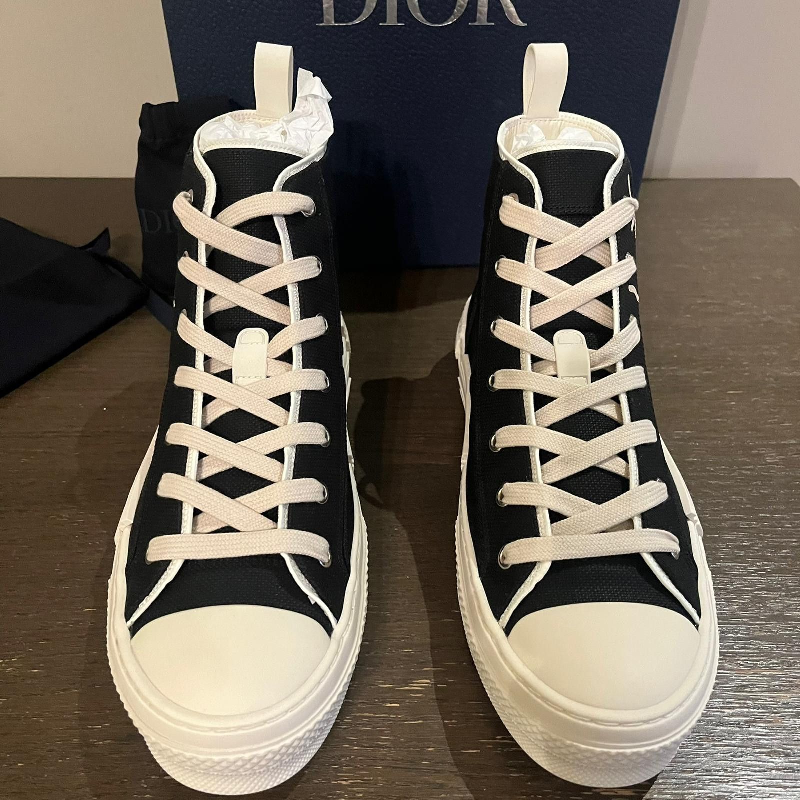 Dior × Travis Scott Cactus Jack B23 High Top Logo Sneakers in Black Size US 13 / EU 46 - 10 Thumbnail