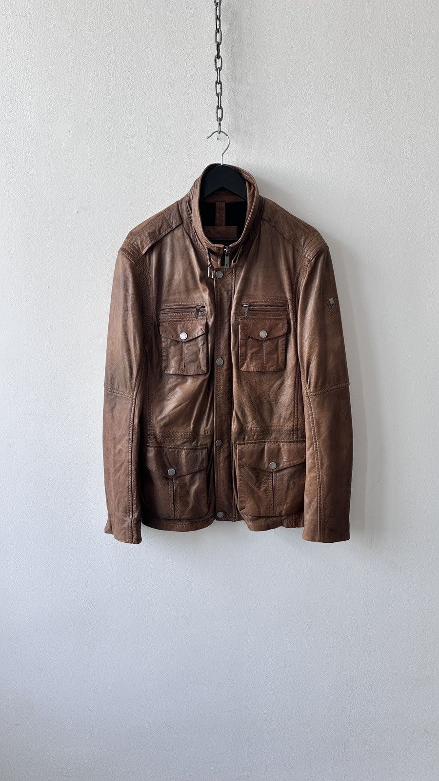 Genuine Leather MAURITIUS Vegetable Tanned Leather Field Jacket Size 54 Size US L / EU 52-54 / 3 - 2 Thumbnail