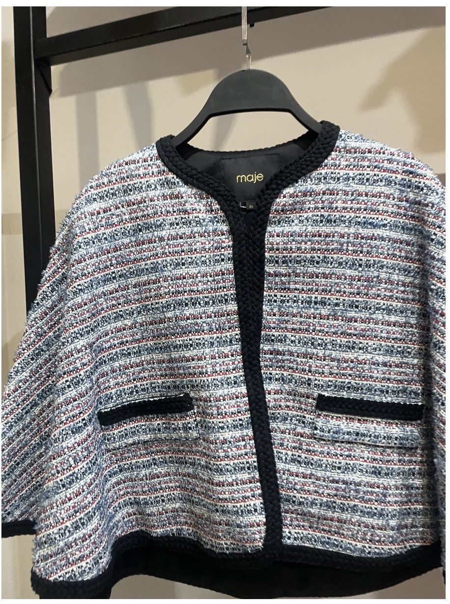 Maje New Maje Tweed cape with contrasting trim Size M / US 6-8 / IT 42-44 - 12 Thumbnail