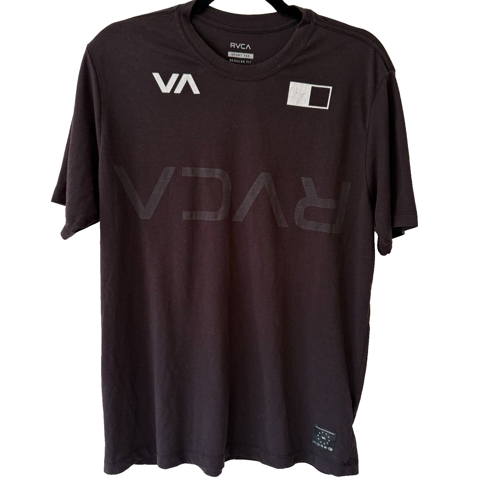 RVCA RVCA Black Reversed Logo Sport Tee Shirt Size Medium Size US M / EU 48-50 / 2 - 1 Thumbnail